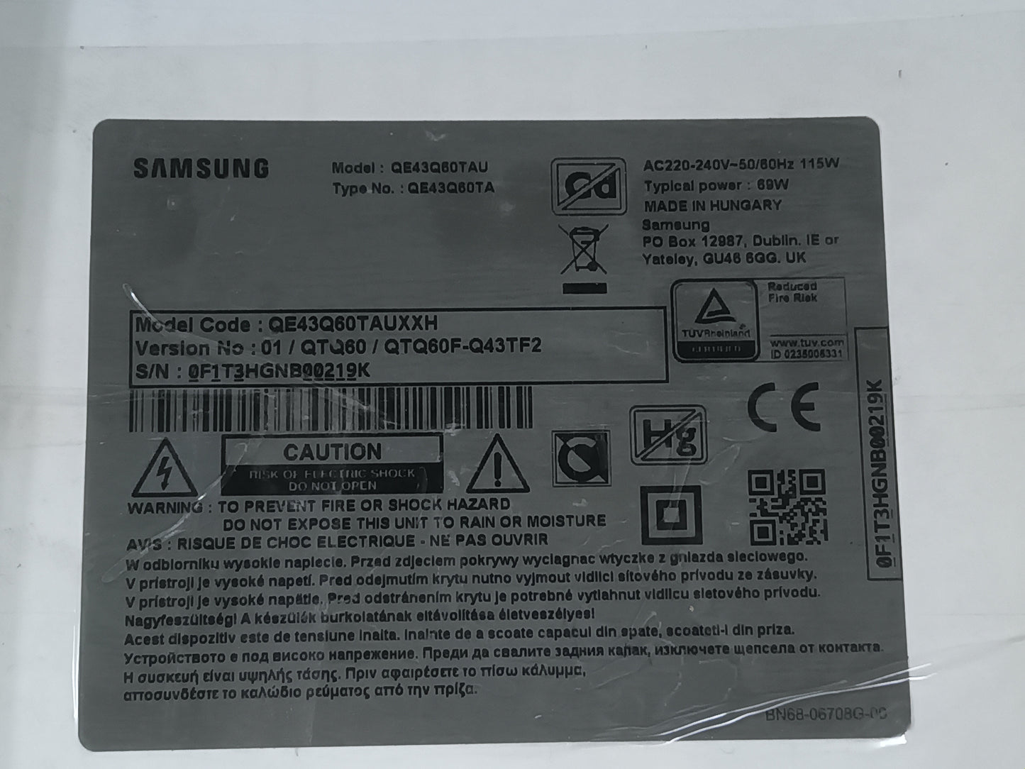 BN44-01057A, de Samsung Q43Q60TAU