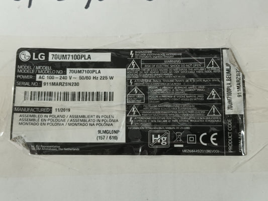 EAY65248601, de TV LG70UM7100PLA,