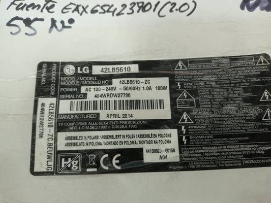 EAX65423701(2.0) de LG42LB5610
