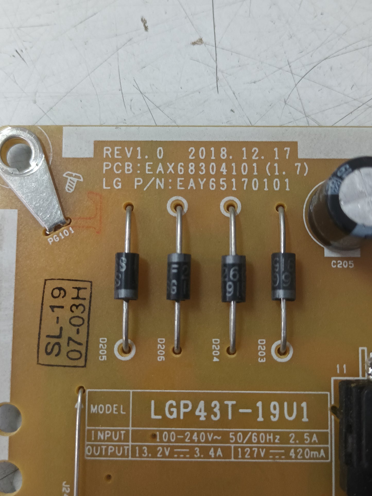 EAX68304101(1.7), de TV LG43UM7450PLA,