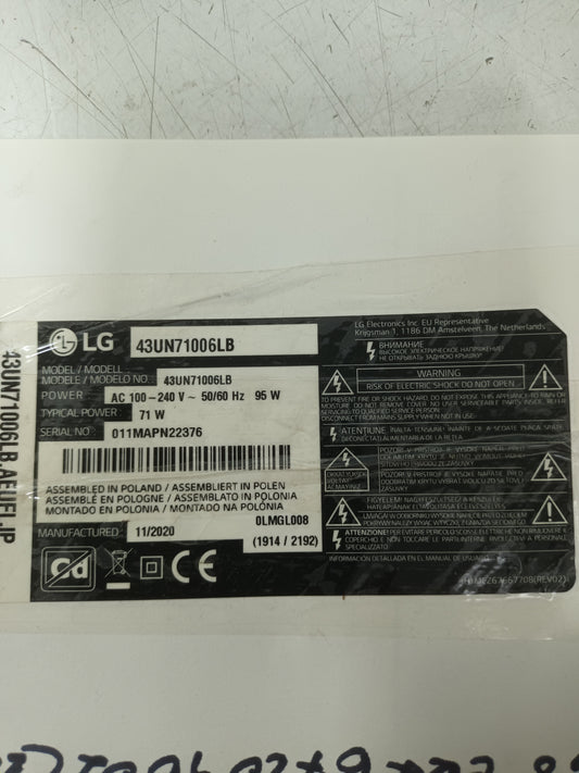 EAX6729001(1.6) de tv LG43UN71006LB,