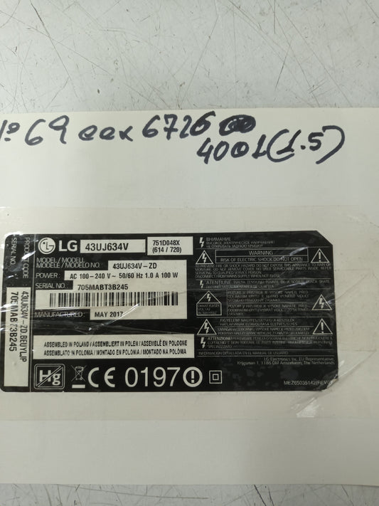EAX67260001(1.5) de TV LG43UJ634V,