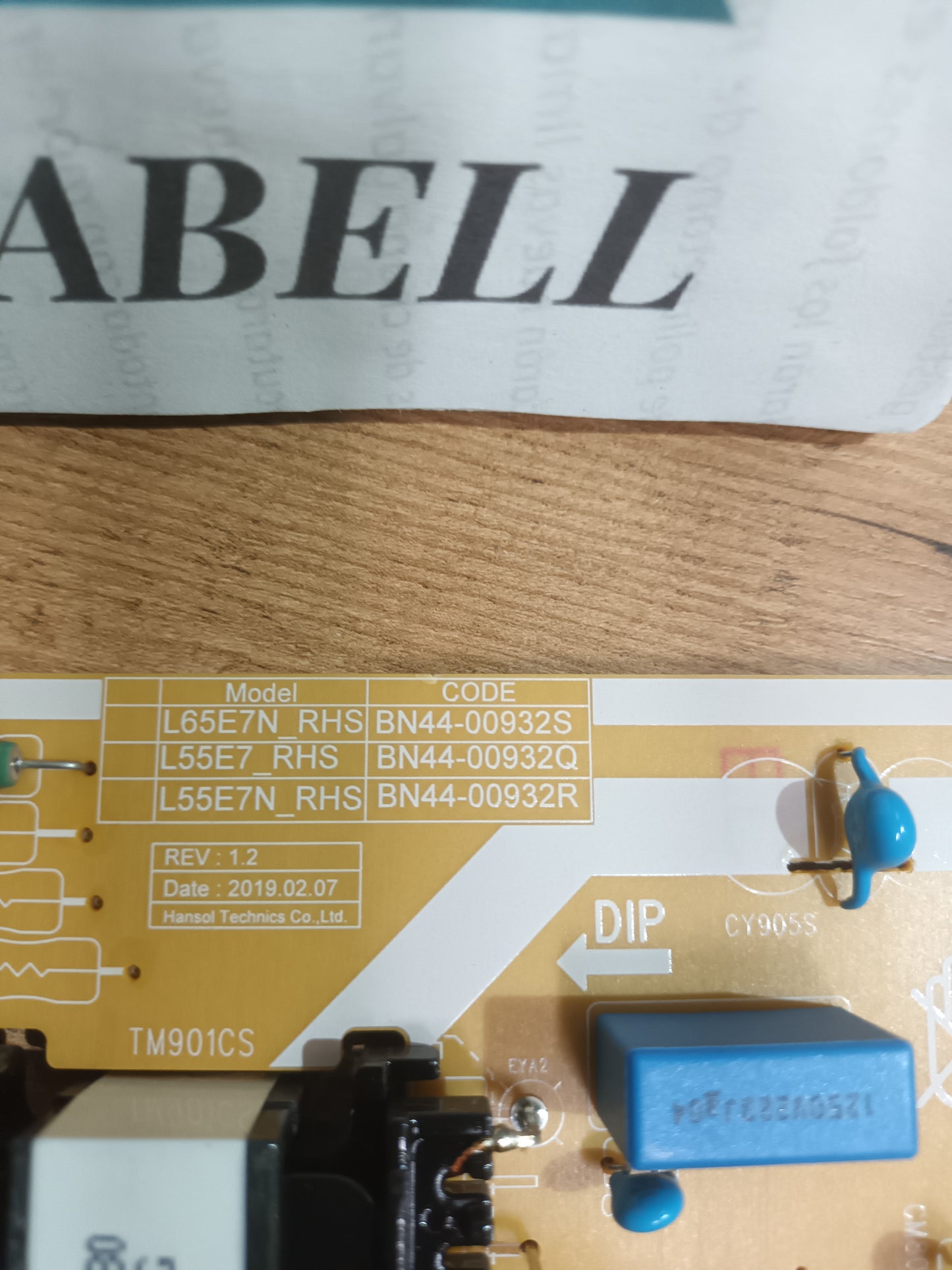 BN44-00932Q, de tv SAMSUNG UE55RU7172U,