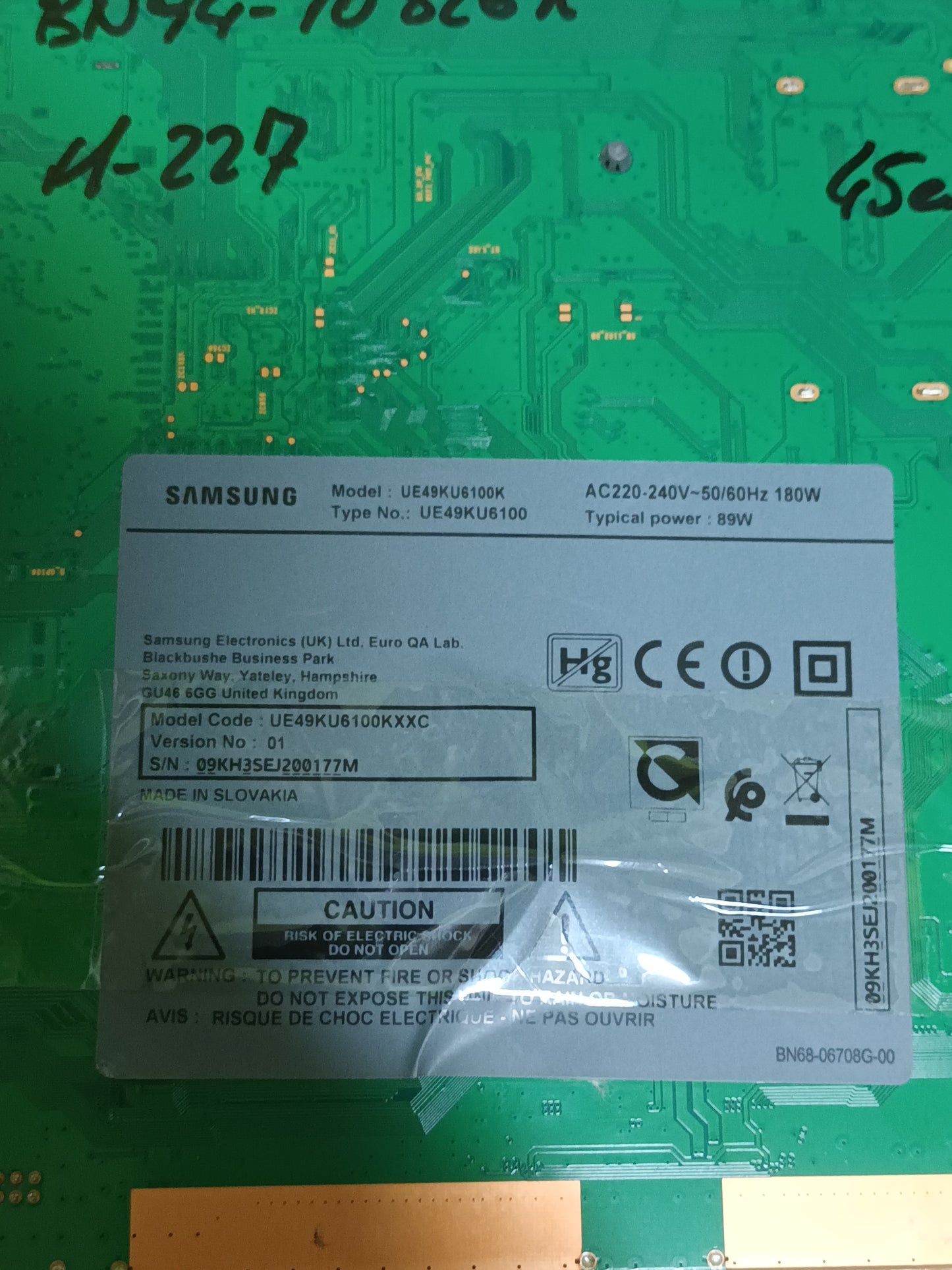 BN94-10826K, de Samsung UE49KU6100K