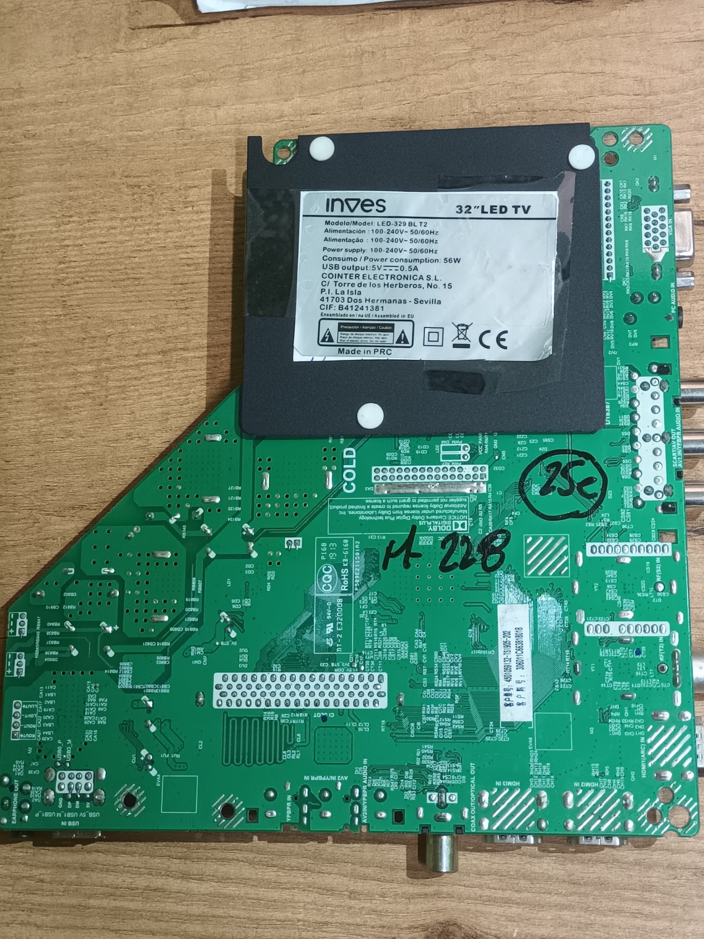 PLACA MAIN, TP.MS.3663S.PB81, de tv INVES LED329 BL T2