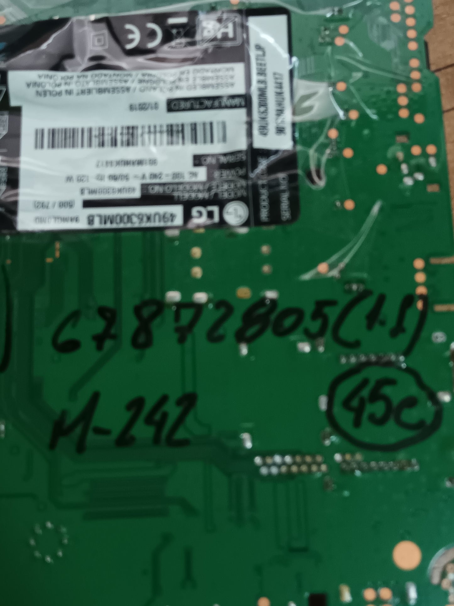 EAX67872805(1.1), EBT65295503, PLACA MAIN de tv LG49UK6300MLB,