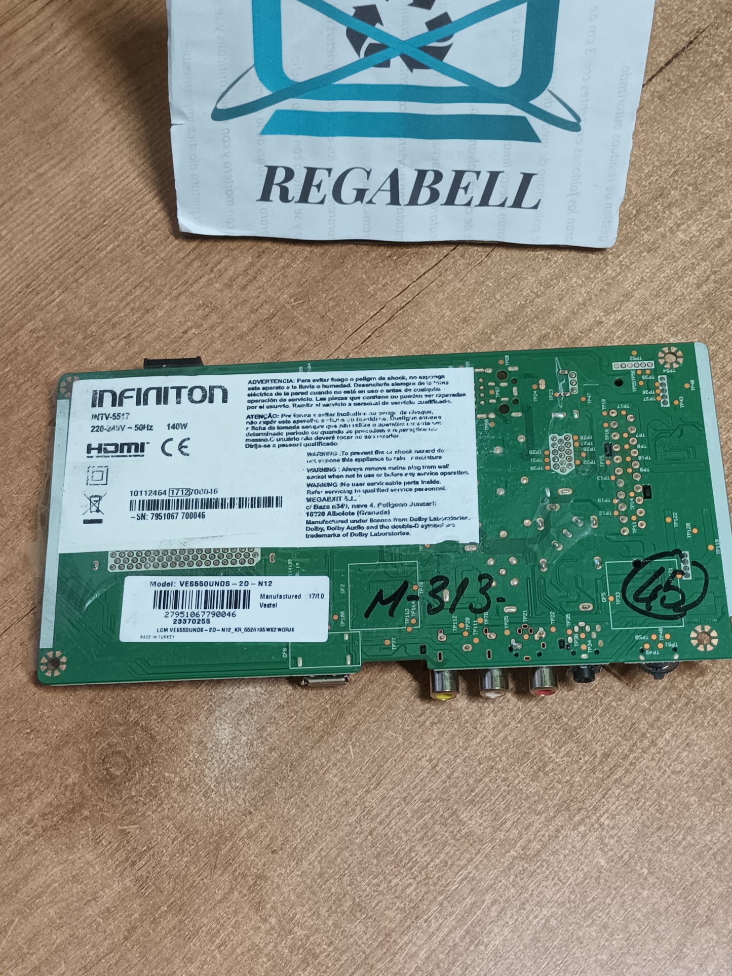 PLACA MAIN, 17MB140, de tv INFINITON INTV5517