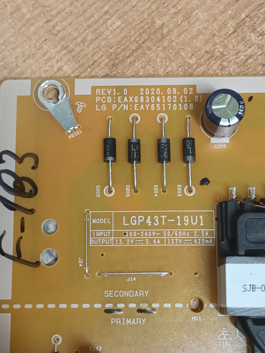 EAX68304102(1.0), de tv LG43UP75006LF