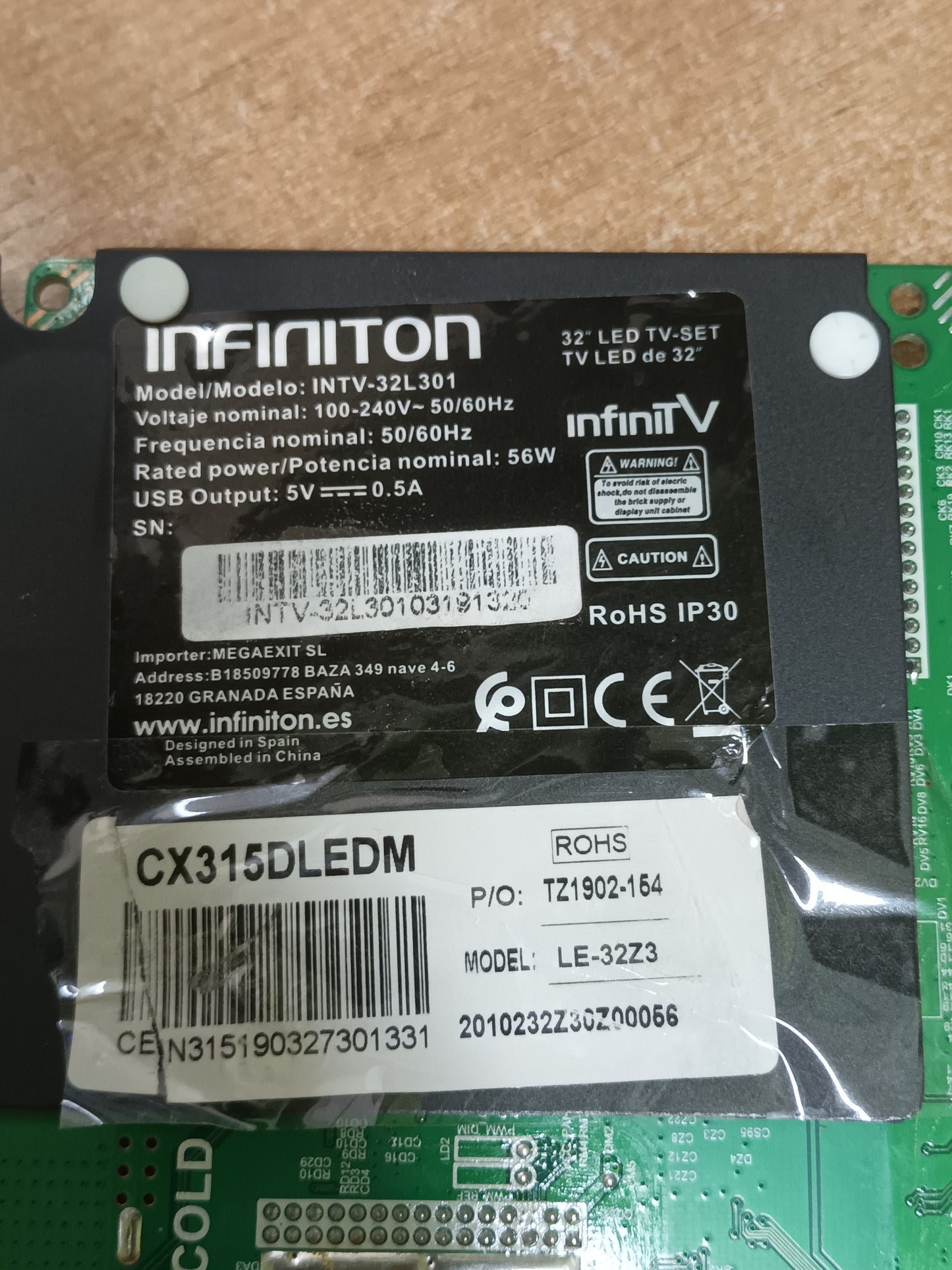 PLACA MAIN, TP.MS3663S.PB818, de tv INFINITON INTV-32L301