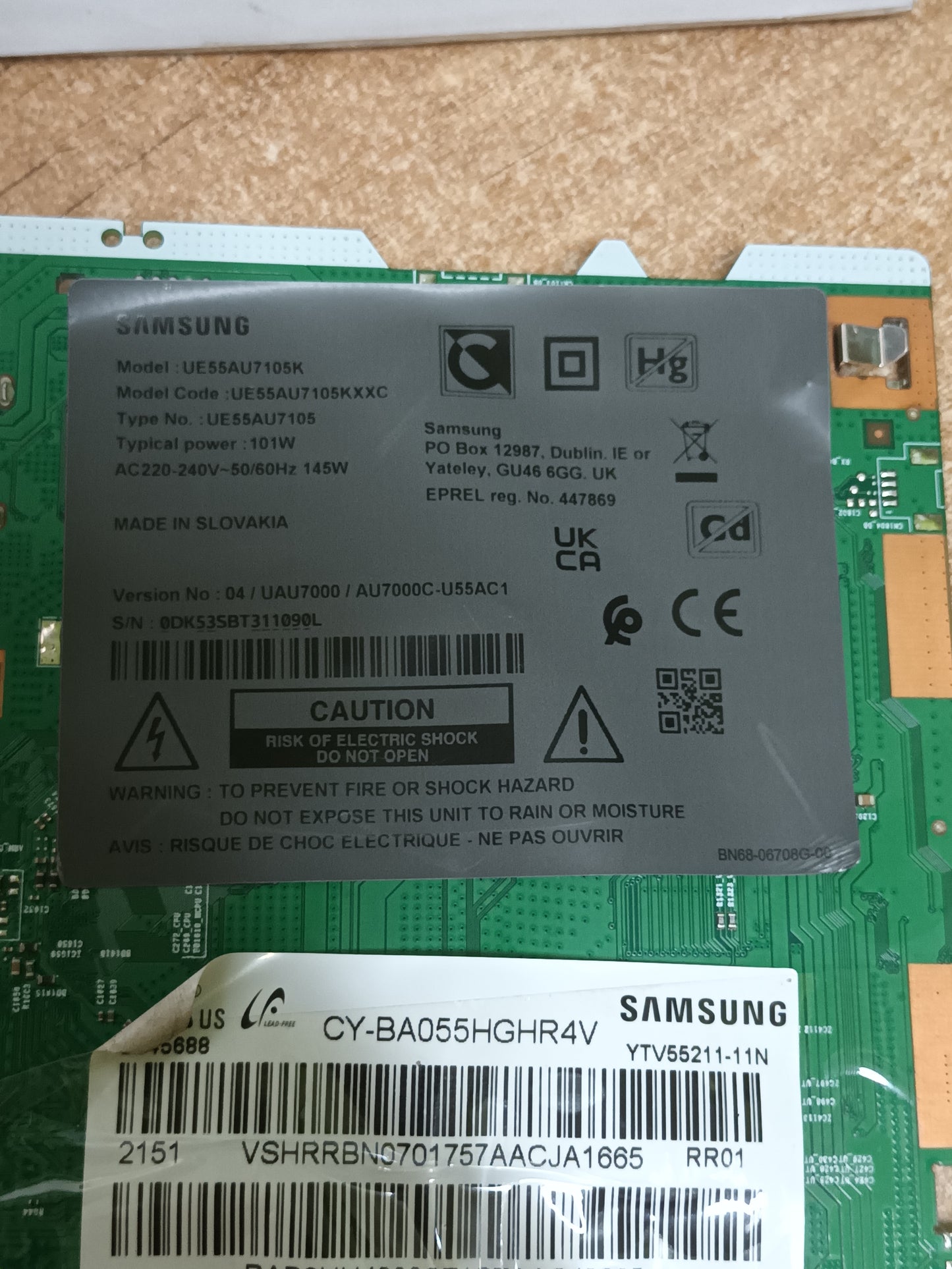 Placa main, BN96-53076K, NUEVA SIN USAR de tv SAMSUNG UE55AU7105K