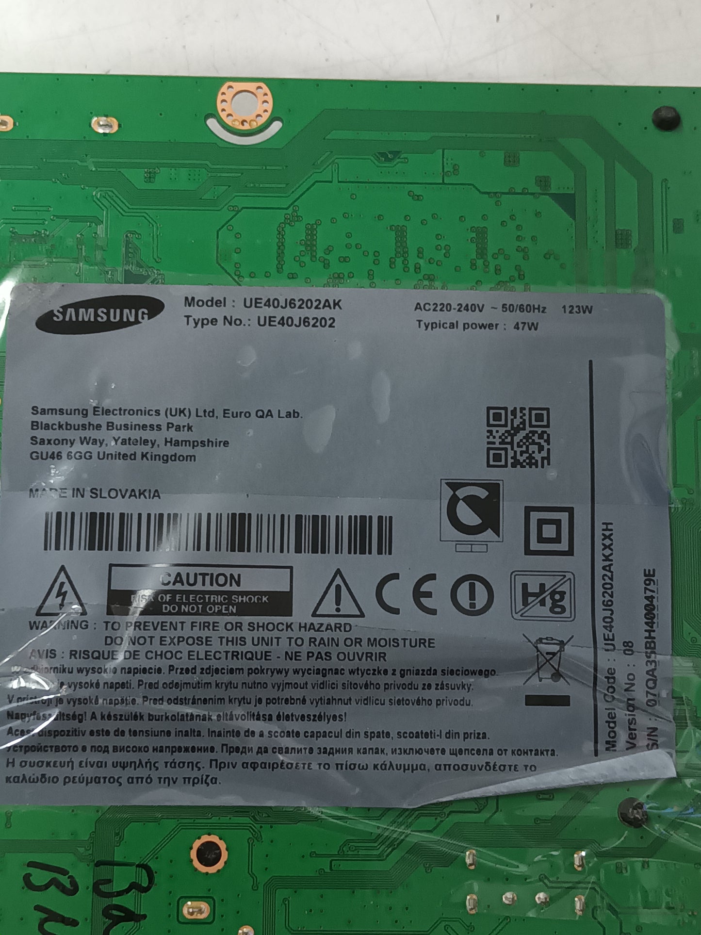 PLACA MAIN, BN41-02353B, BN94-10726C, de tv SAMSUNG UE40J6202AK,