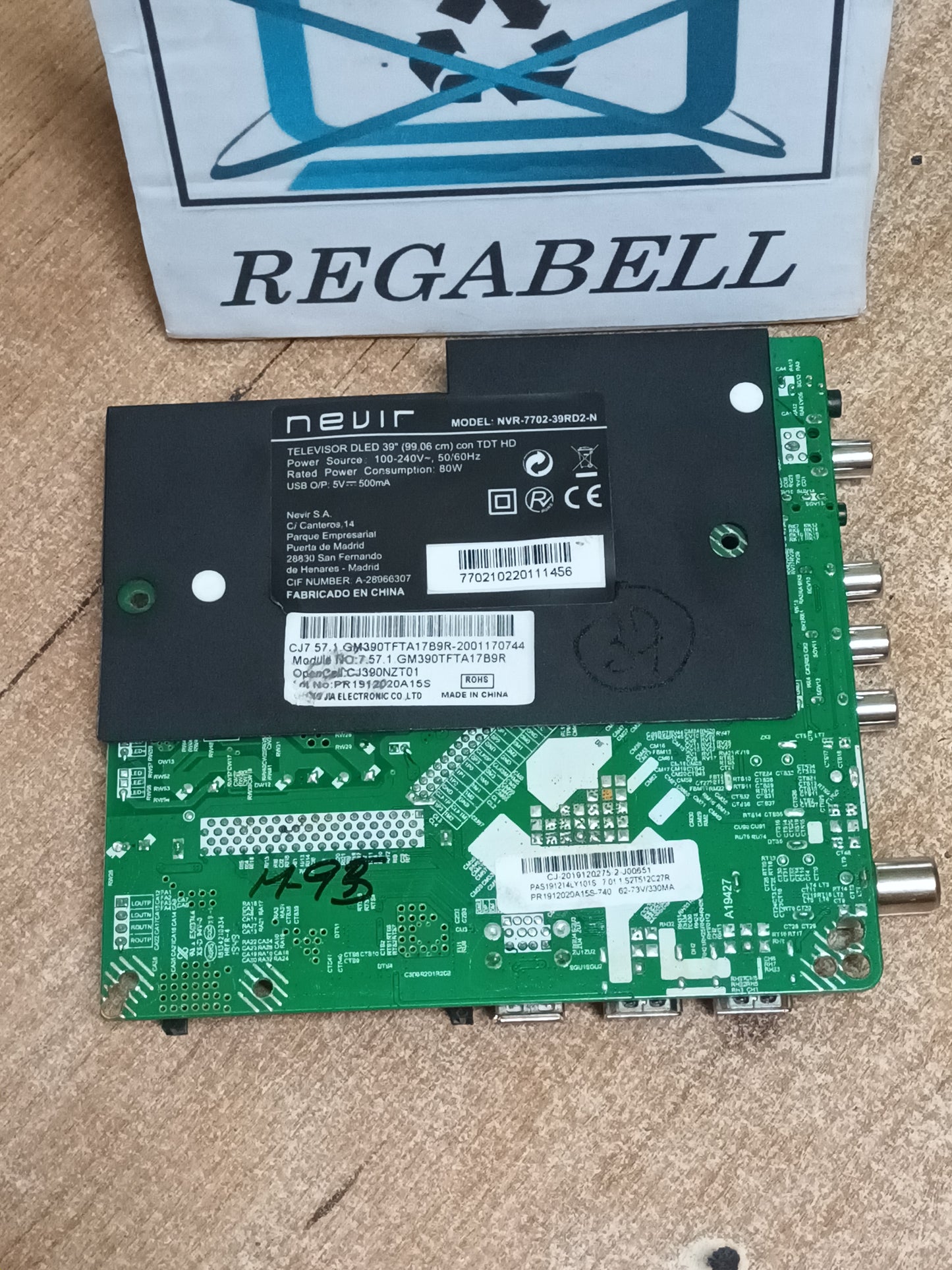 PLACA MAIN, HK.T.S2T512CP539, de TV NEVIR NVR-7702-39RD2-N,
