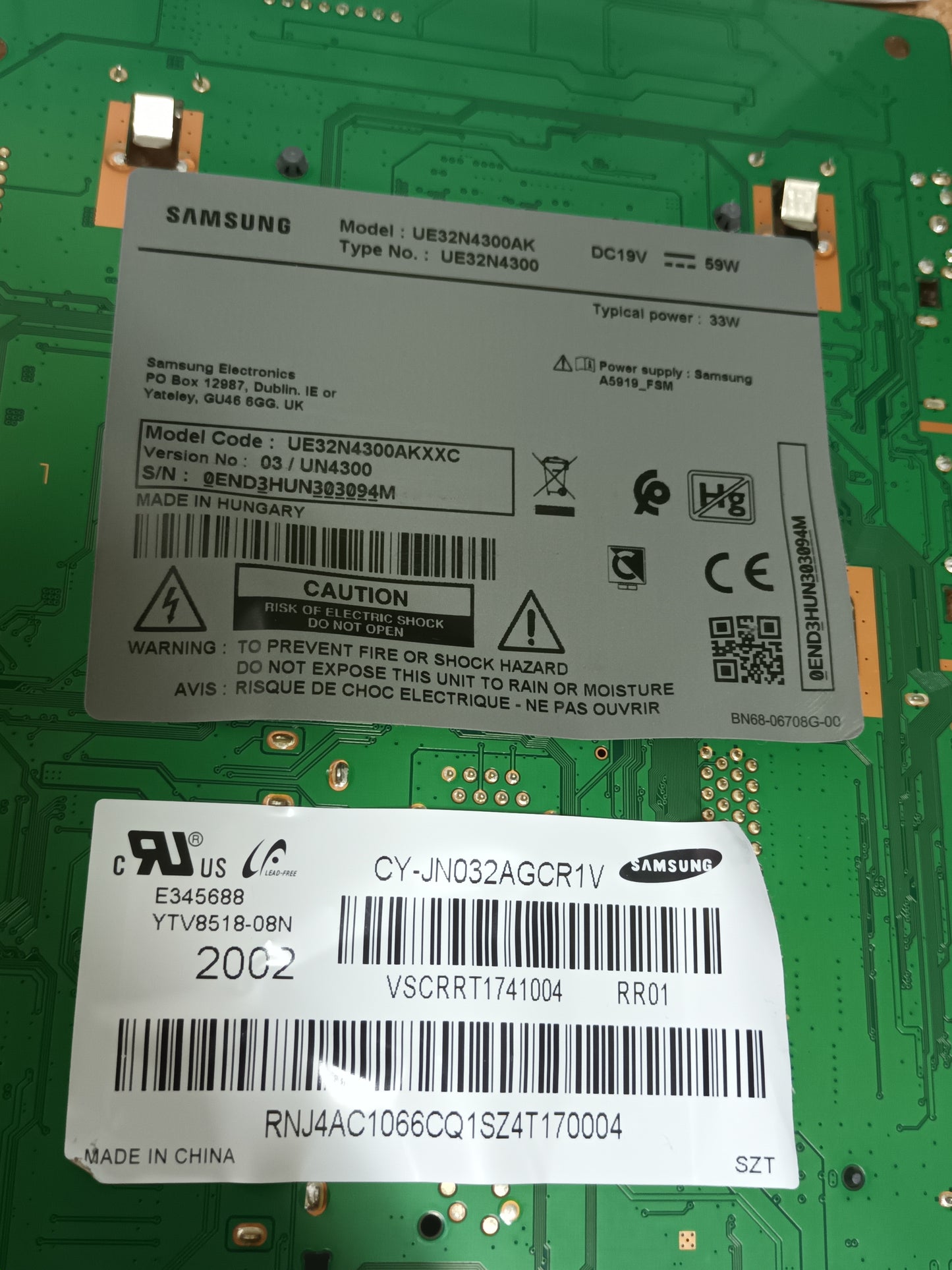 PLACA MAIN, BN41-02663A, BN94-12952F, de tv SAMSUNG UE32N4300AK