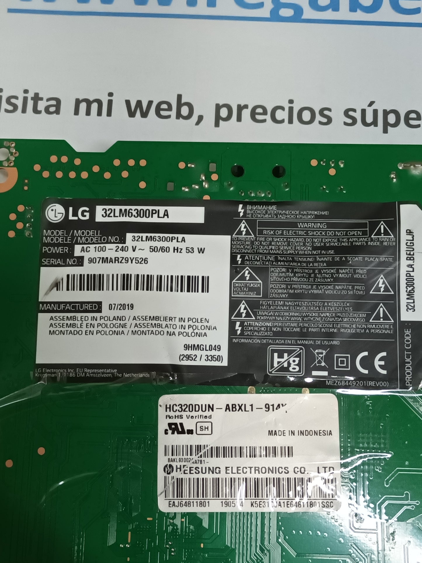 EAX68167602(1.0), EBT66120401, de LG32LM6300PLA
