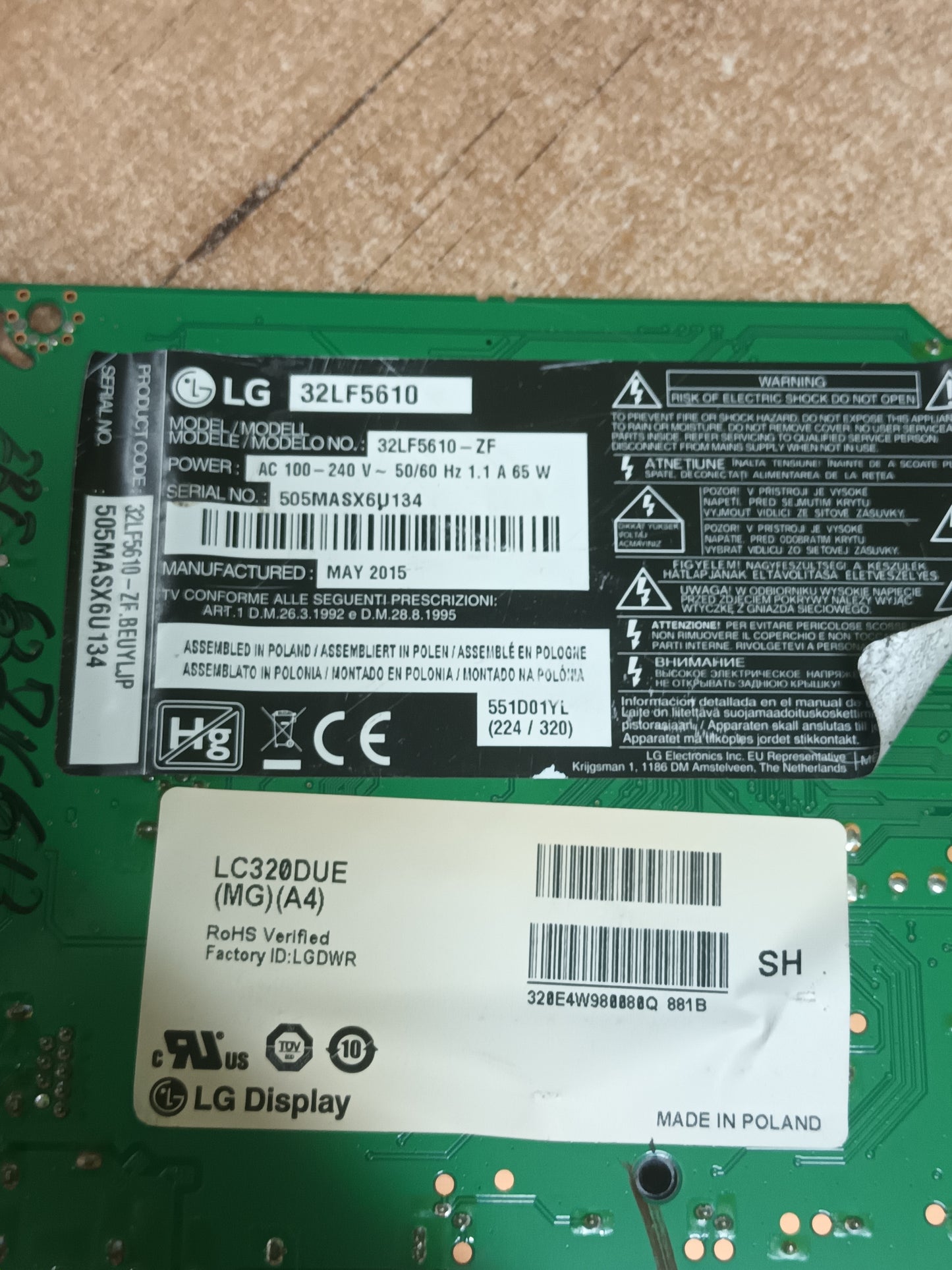 PLACA MAIN EAX66164203(1.0), EBT63716613, de tv LG32LF5610,