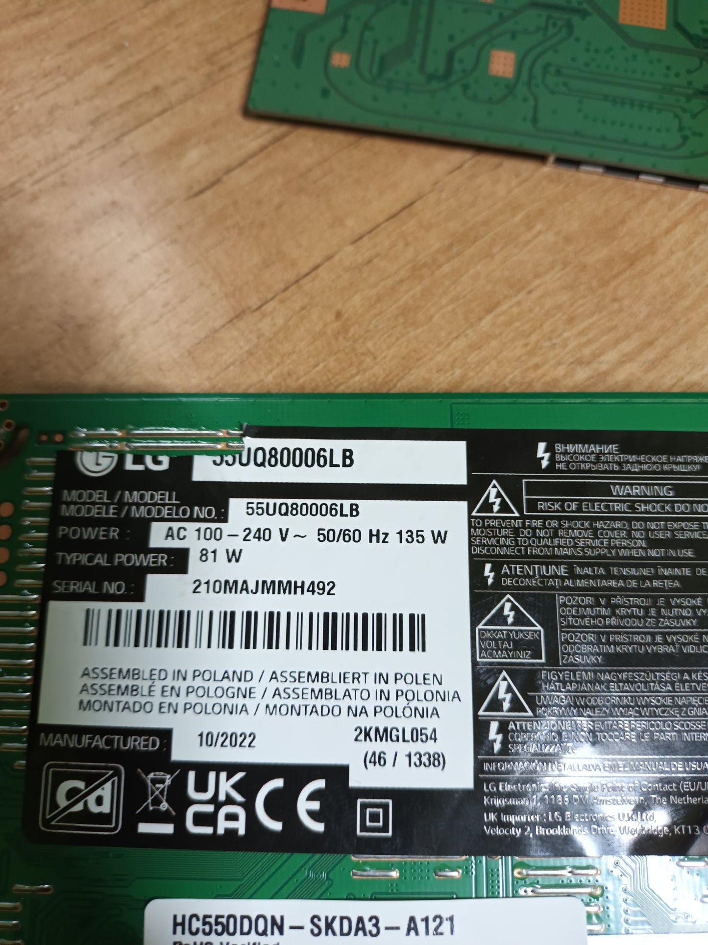 EAX69502604(1.0) de LG55UQ80006LB, NUEVA,