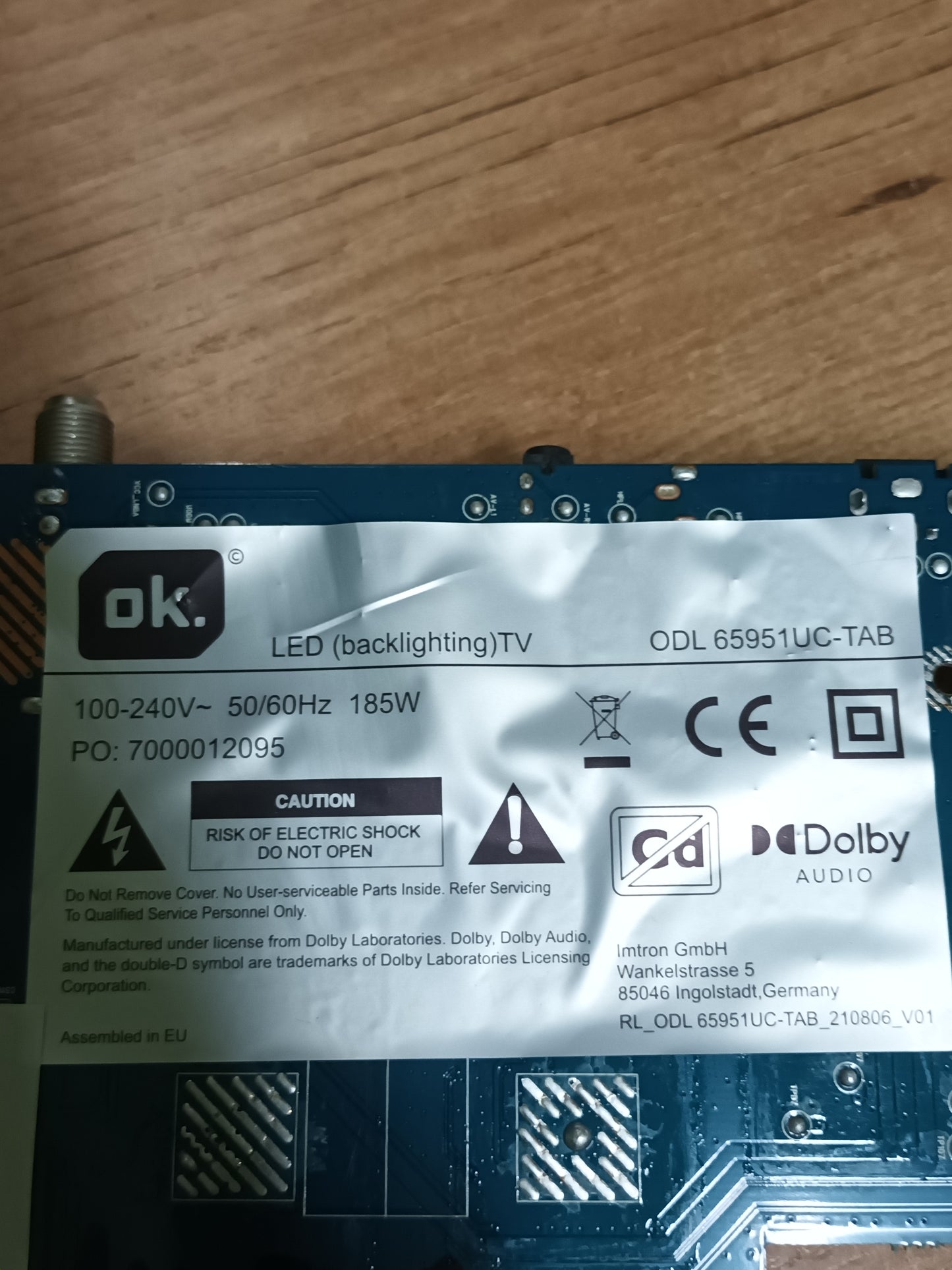 CH1180D-2MF 600-UBE, de OK ODL 65951UC-TAB, NUEVA