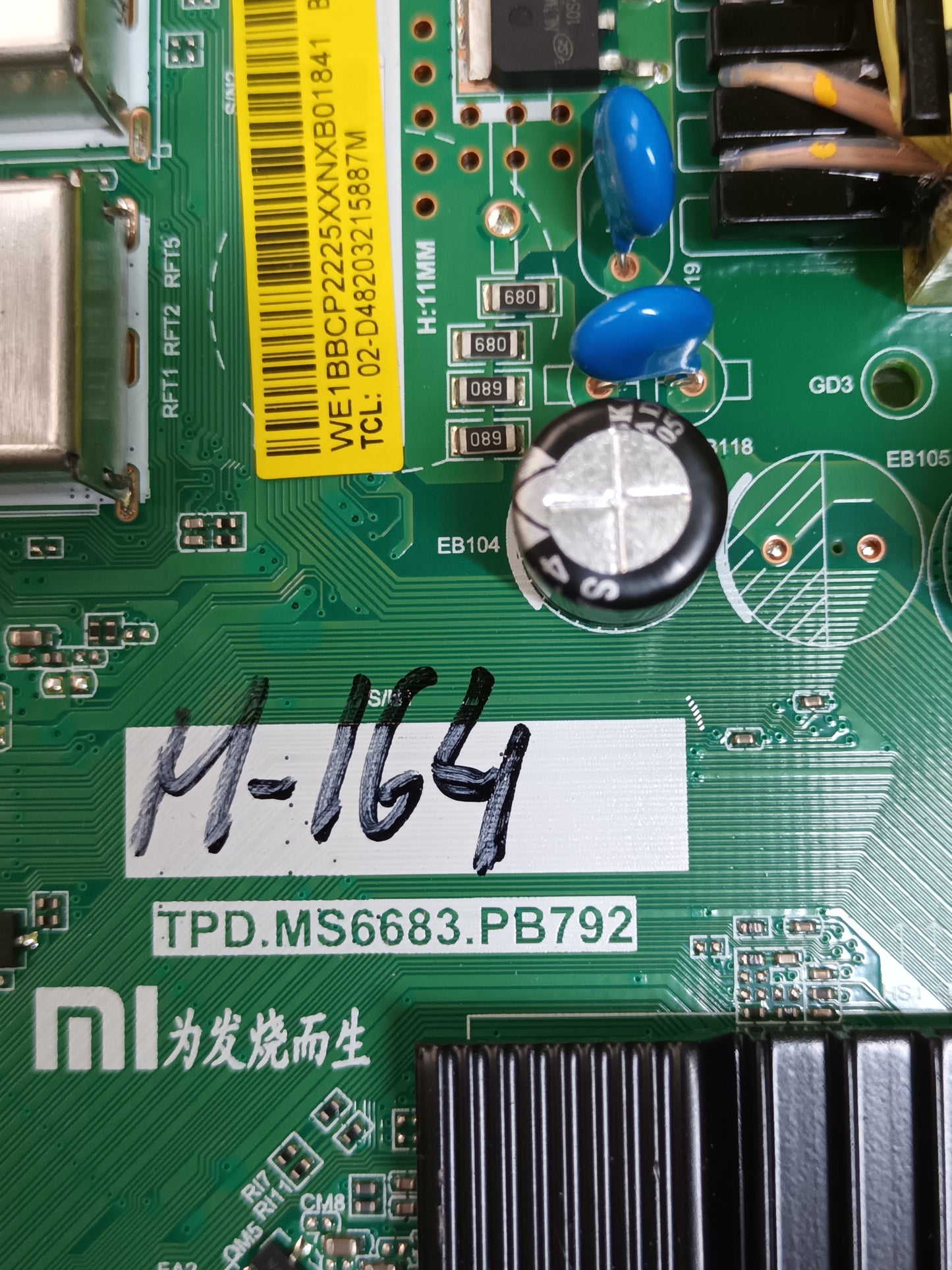 PLACA MAIN, TPD.MS6683.PB792, (NUEVA SIN USAR) de TV XIAOMI MI L32M6-6AEU