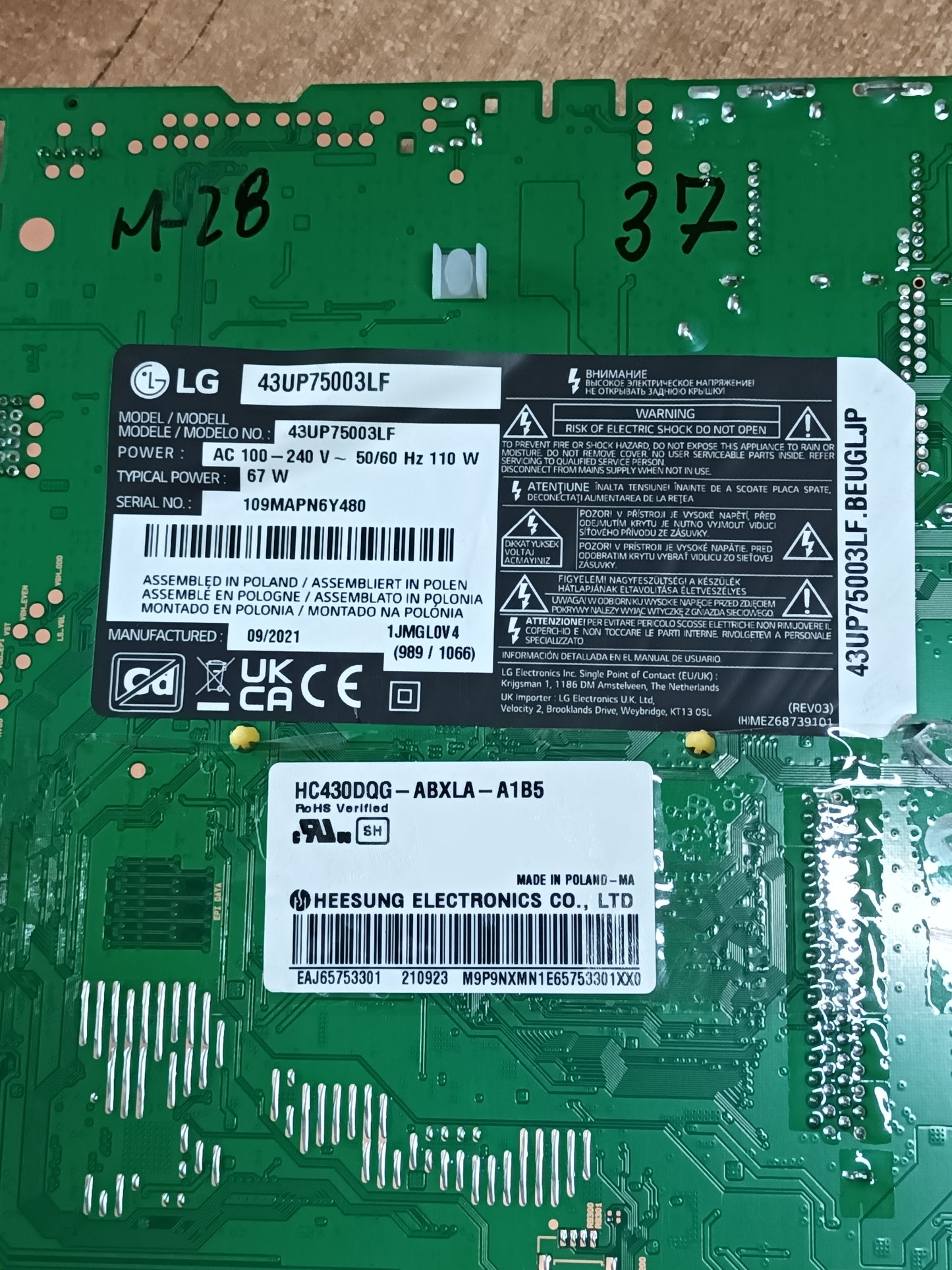 EAX69532504(1.0), ETB66833903, de LG43UP75003LF