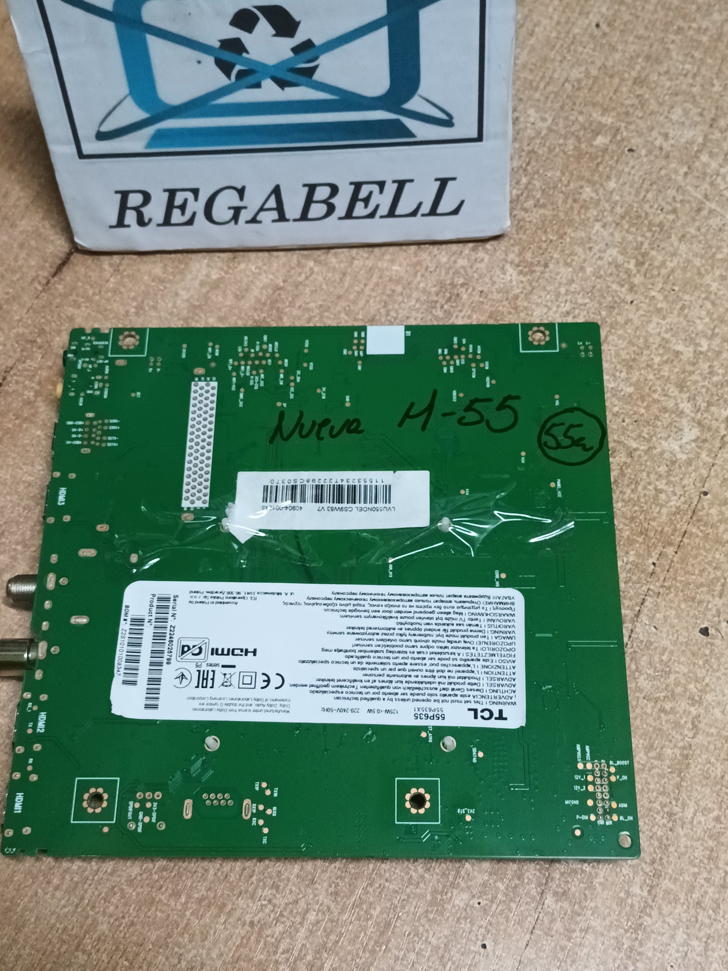 Placa main, 40-R51MPE-MAA2HG, de tv TCL 55P635, ES NUEVA SIN USAR,