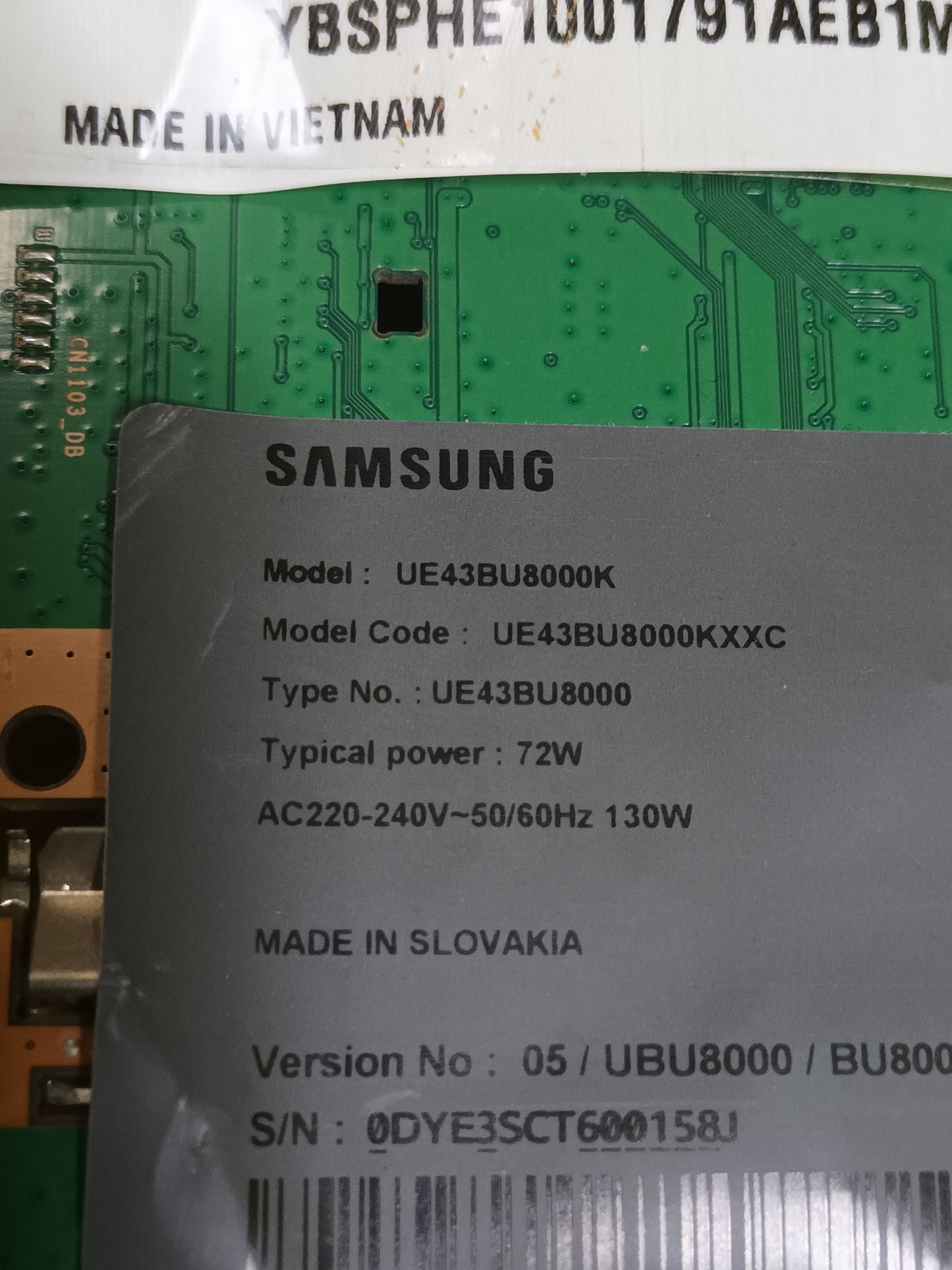 BN44-01109C, NUEVA SIN USAR, de TV SAMSUNG UE43BU8000K,