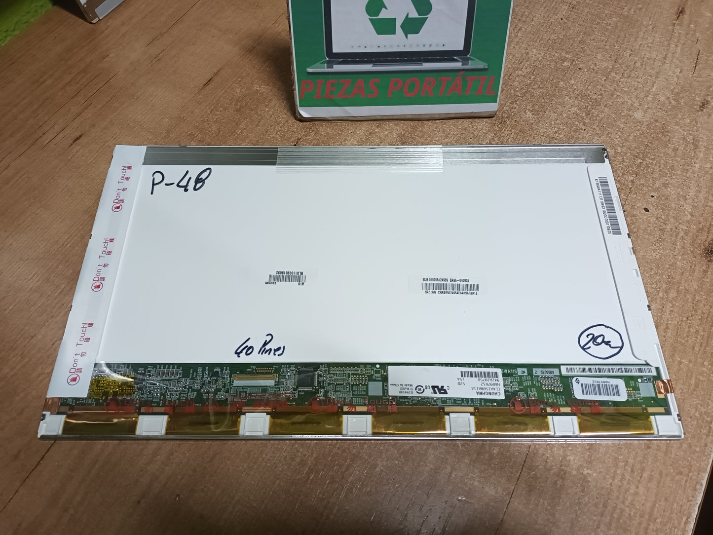 Pantalla CLAA156WA11A, BRILLO, 40 PIN