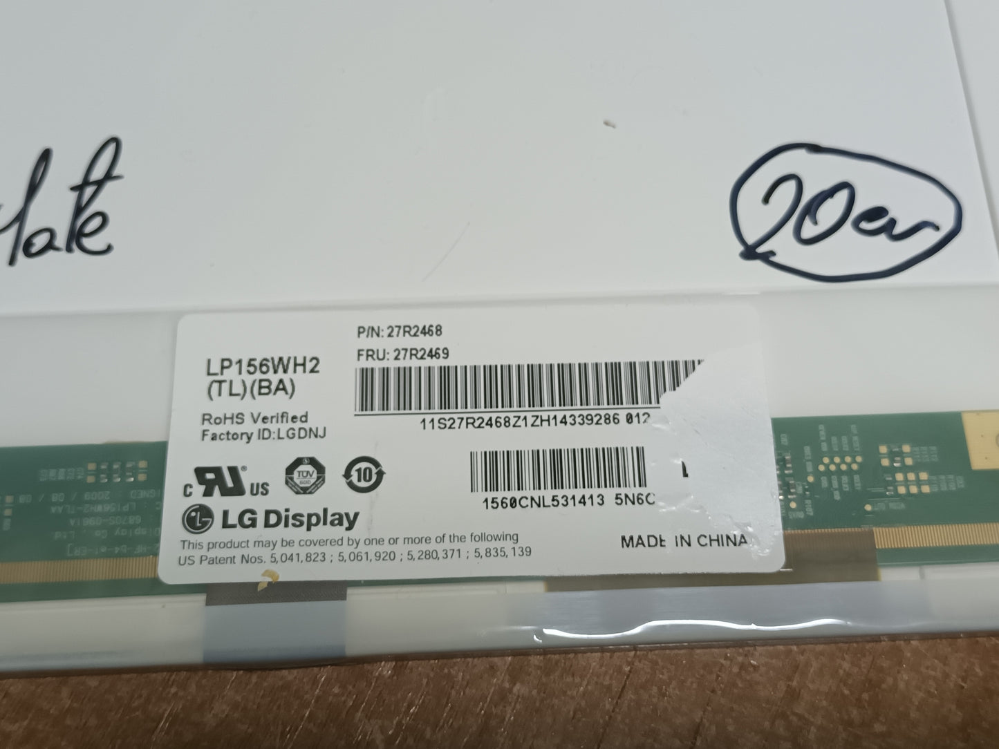 Pantalla LP156WH2 (TL)(BA),