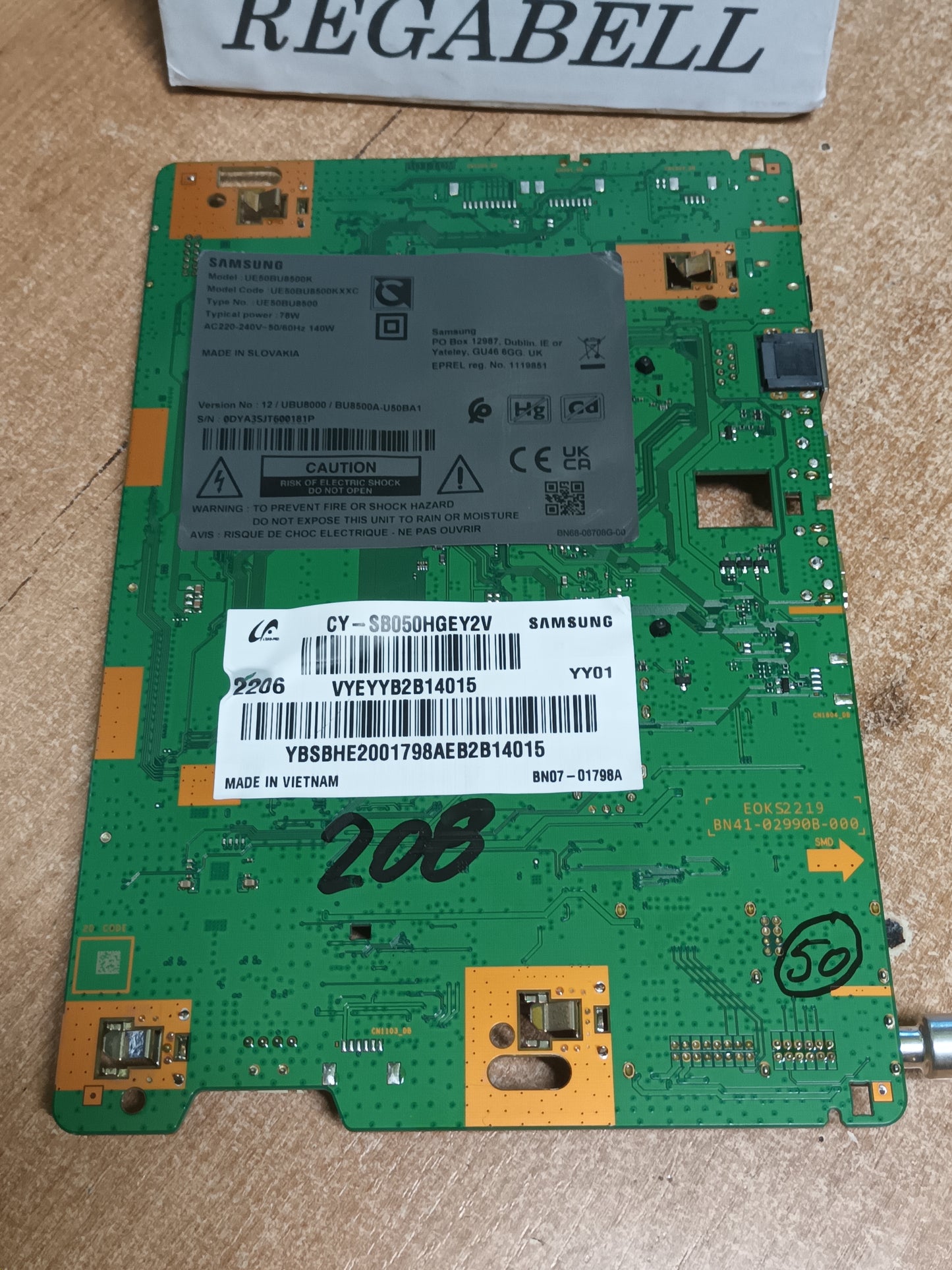 PLACA MAIN, BN41-02990B, BN94-17328A, SAMSUNG UE50BU8500K,