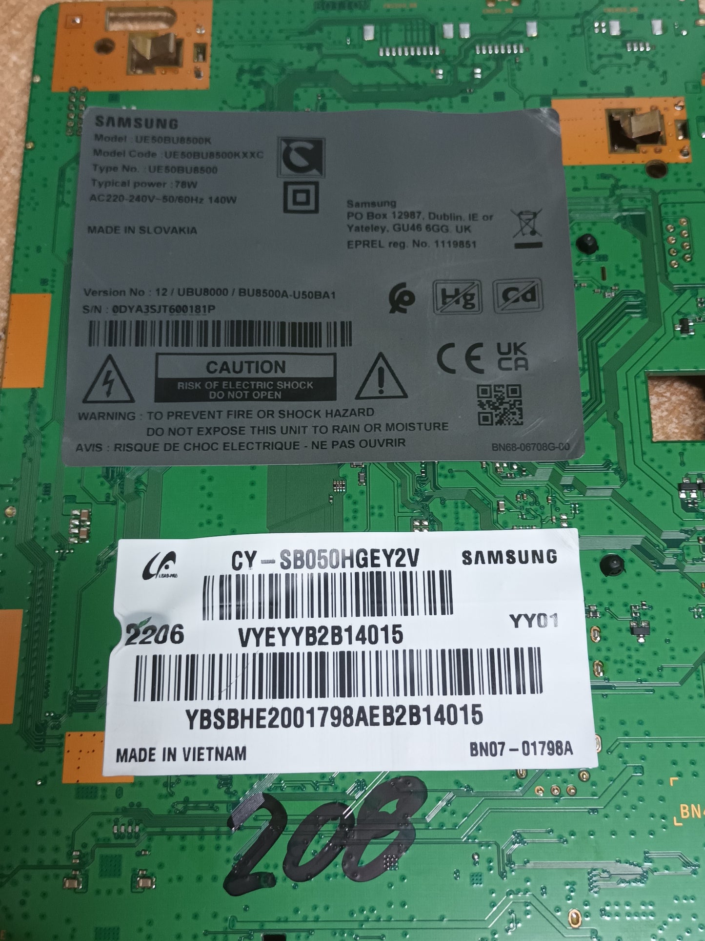 PLACA MAIN, BN41-02990B, BN94-17328A, SAMSUNG UE50BU8500K,