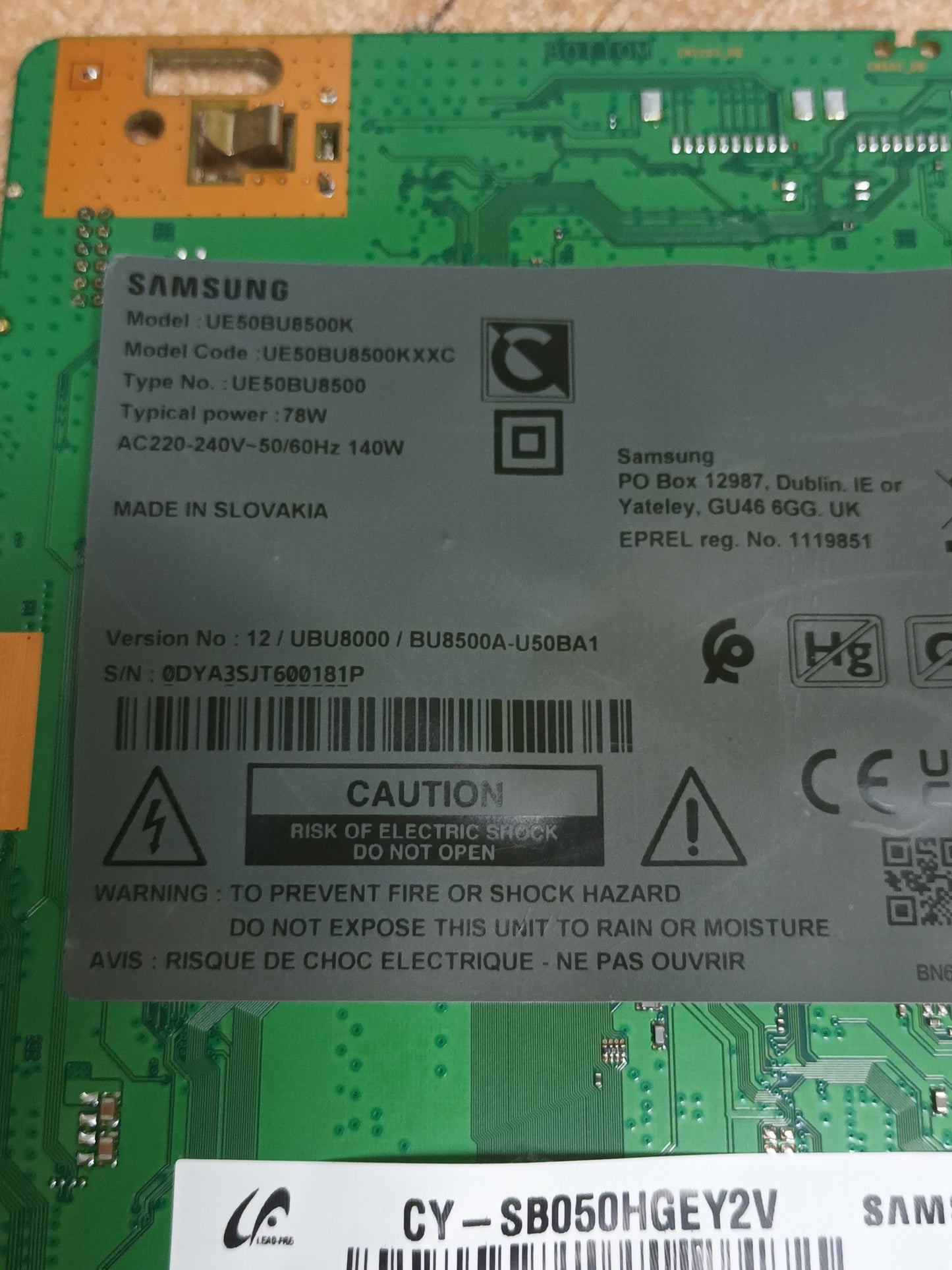 BN94-17328A, de SAMSUNG UE50BU8500K