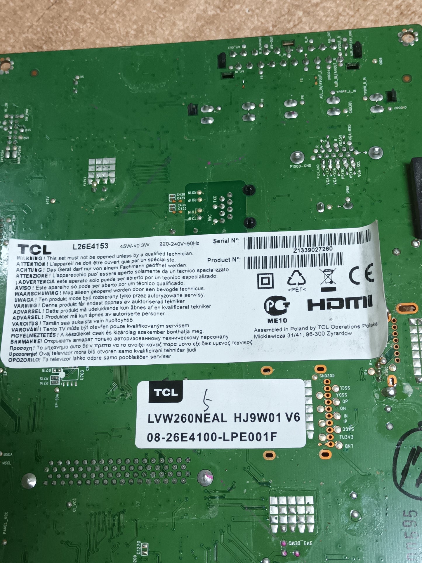 40-MT31LA-MAF2HG, de TCL L26E4153