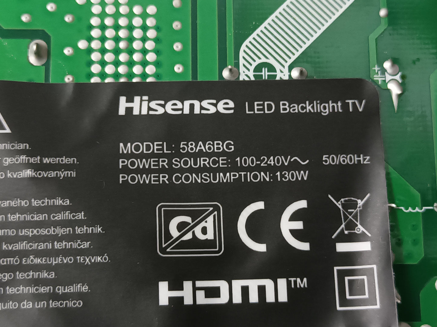 HISENSE 58A6BG, TIRAS DE LED (NUEVAS) (ref,13)