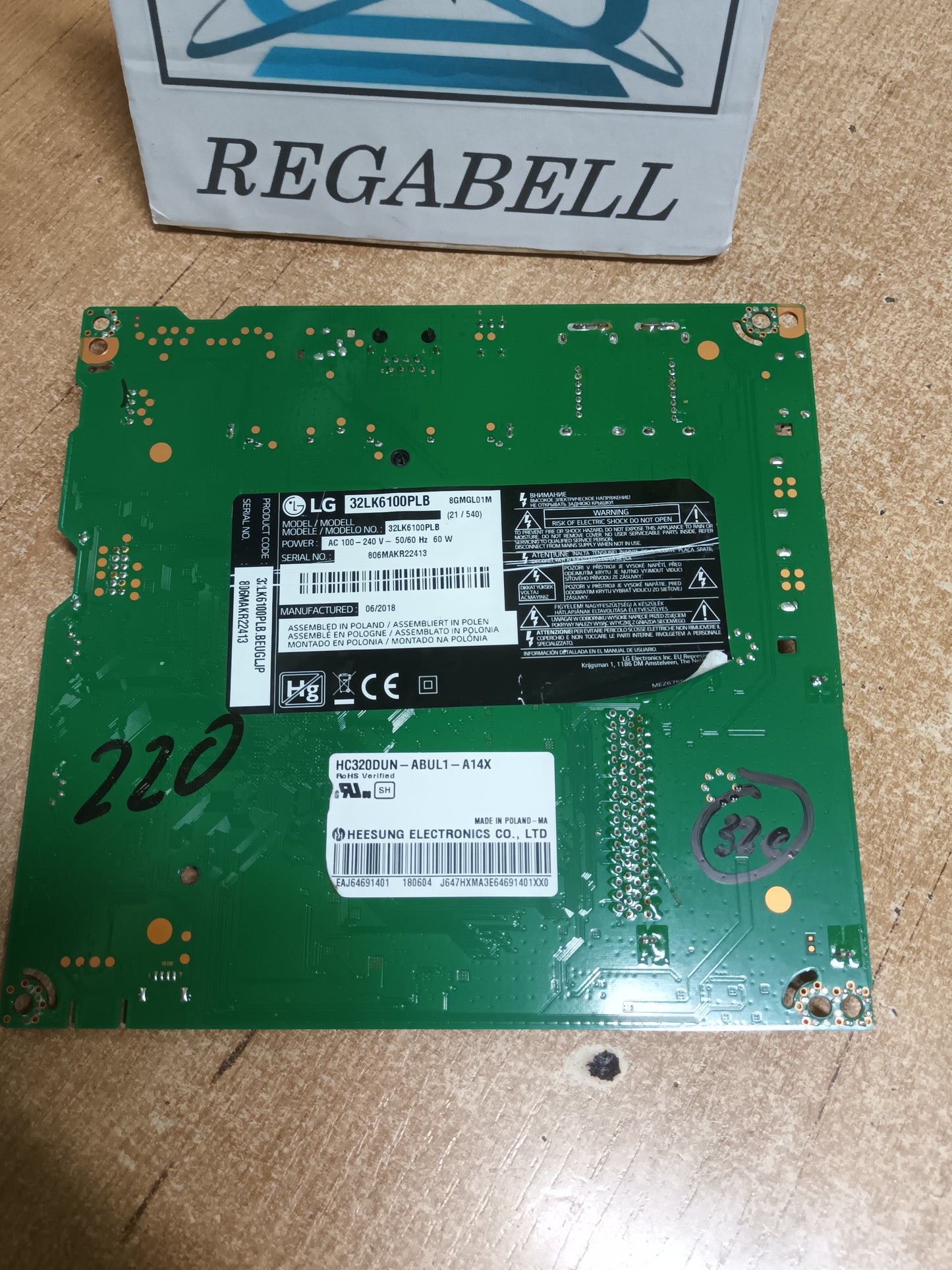 Placa main, EAX67703503(1.1), de TV LG32LK6100PLB