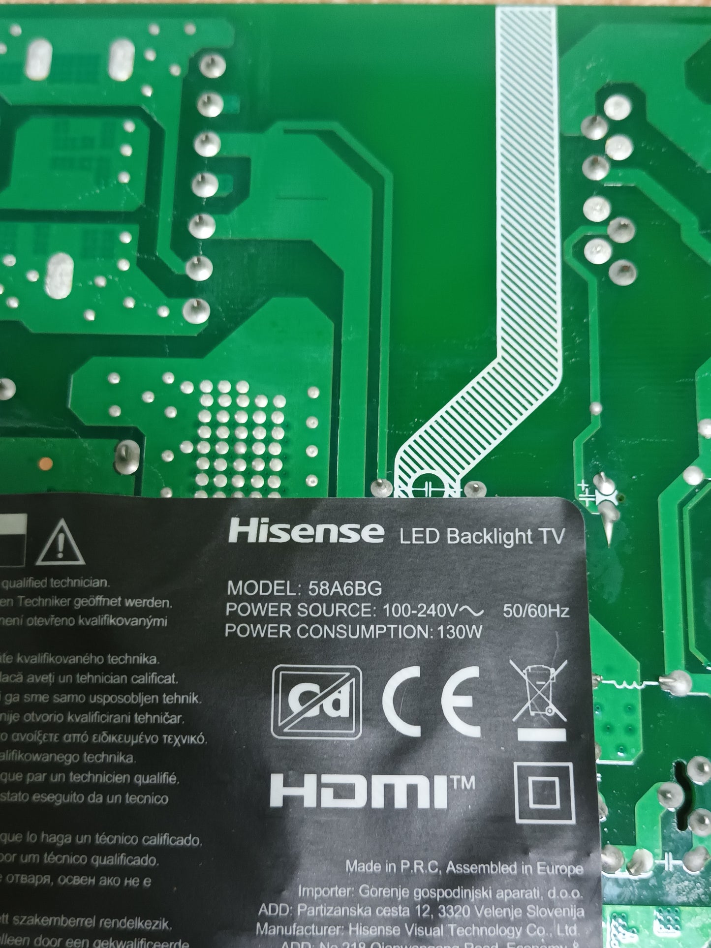 RSAG7.820.11742/R0H, de HISENSE 58A6BG