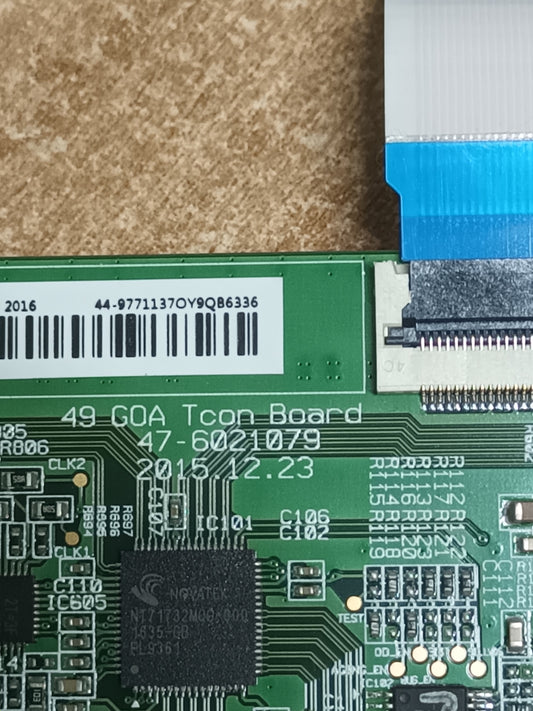 PLACA T-COM, 47-6021079 (ES NUEVA SIN USAR) de televisión NEVIR NVR-7409-49HD-N,