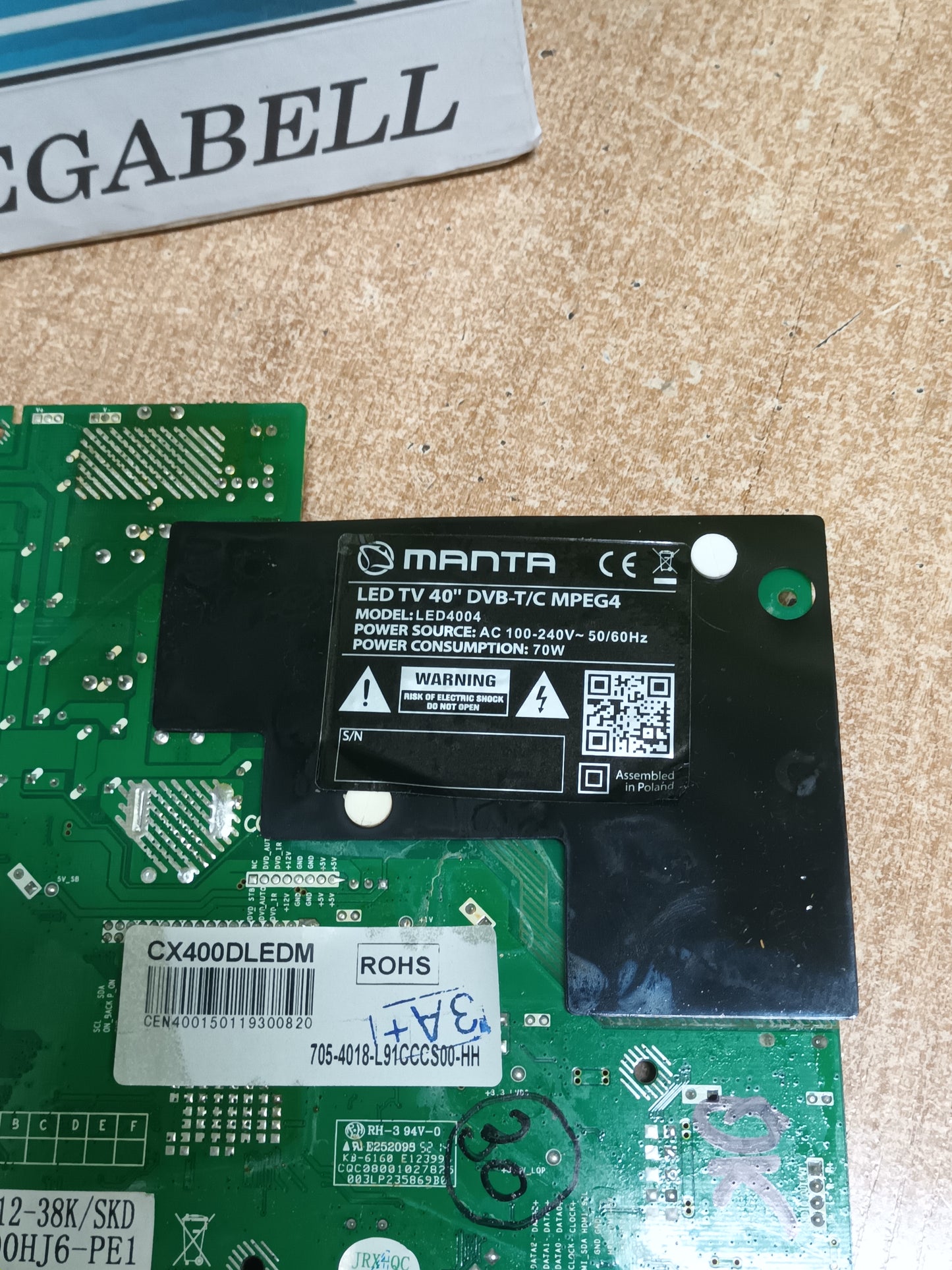 PLACA MAIN, CV9202H-A39, de tv MANTA LED 4004,