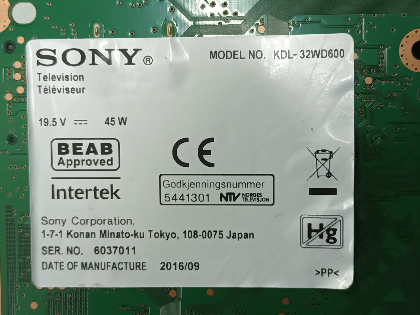 juego de 2 tiras de retroiluminación de SONY 32WD600,