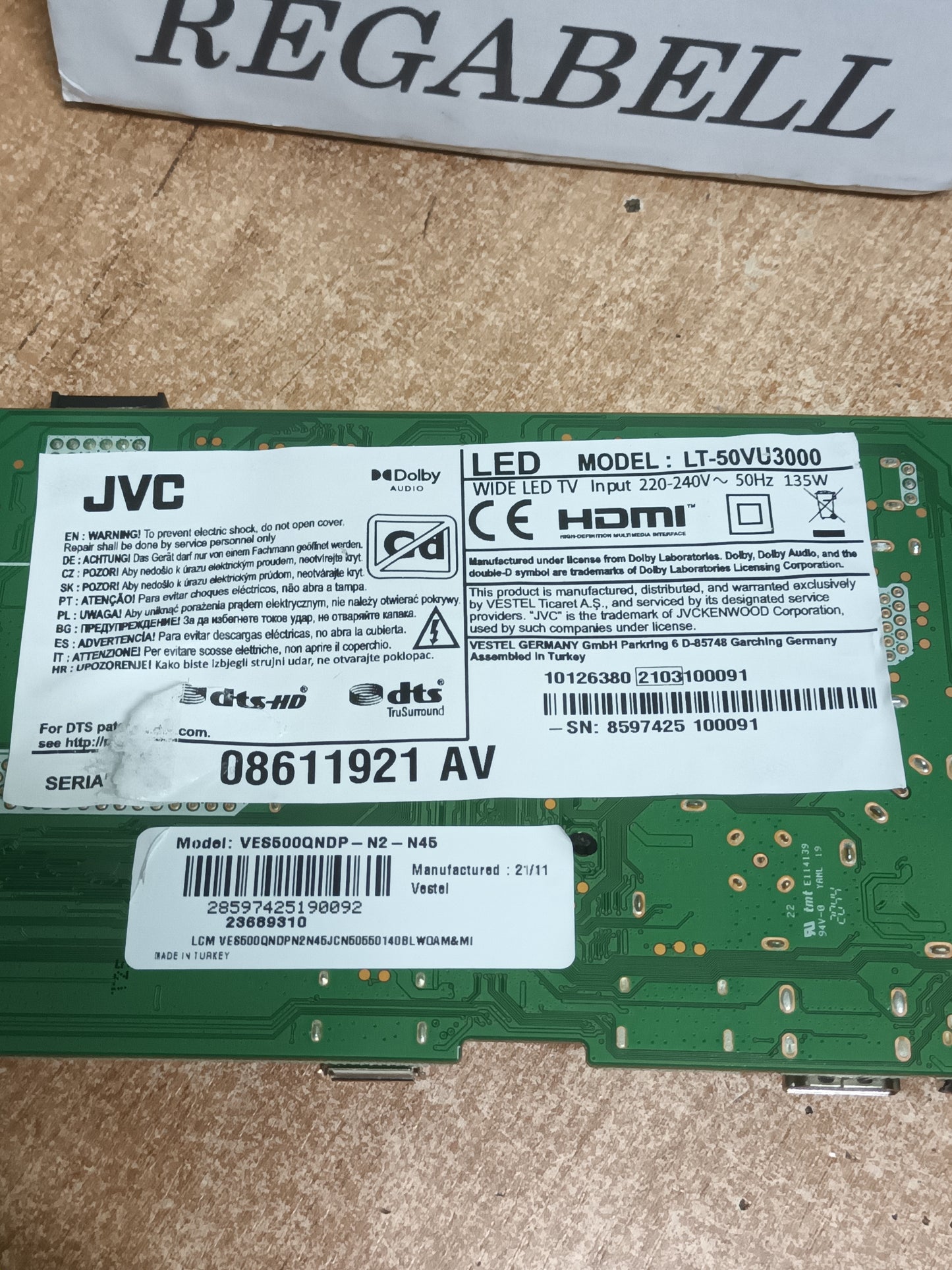 Placa main, 17MB230- 200420R2, (NUEVA SIN USAR) de tv JVC LT-50VU3000,