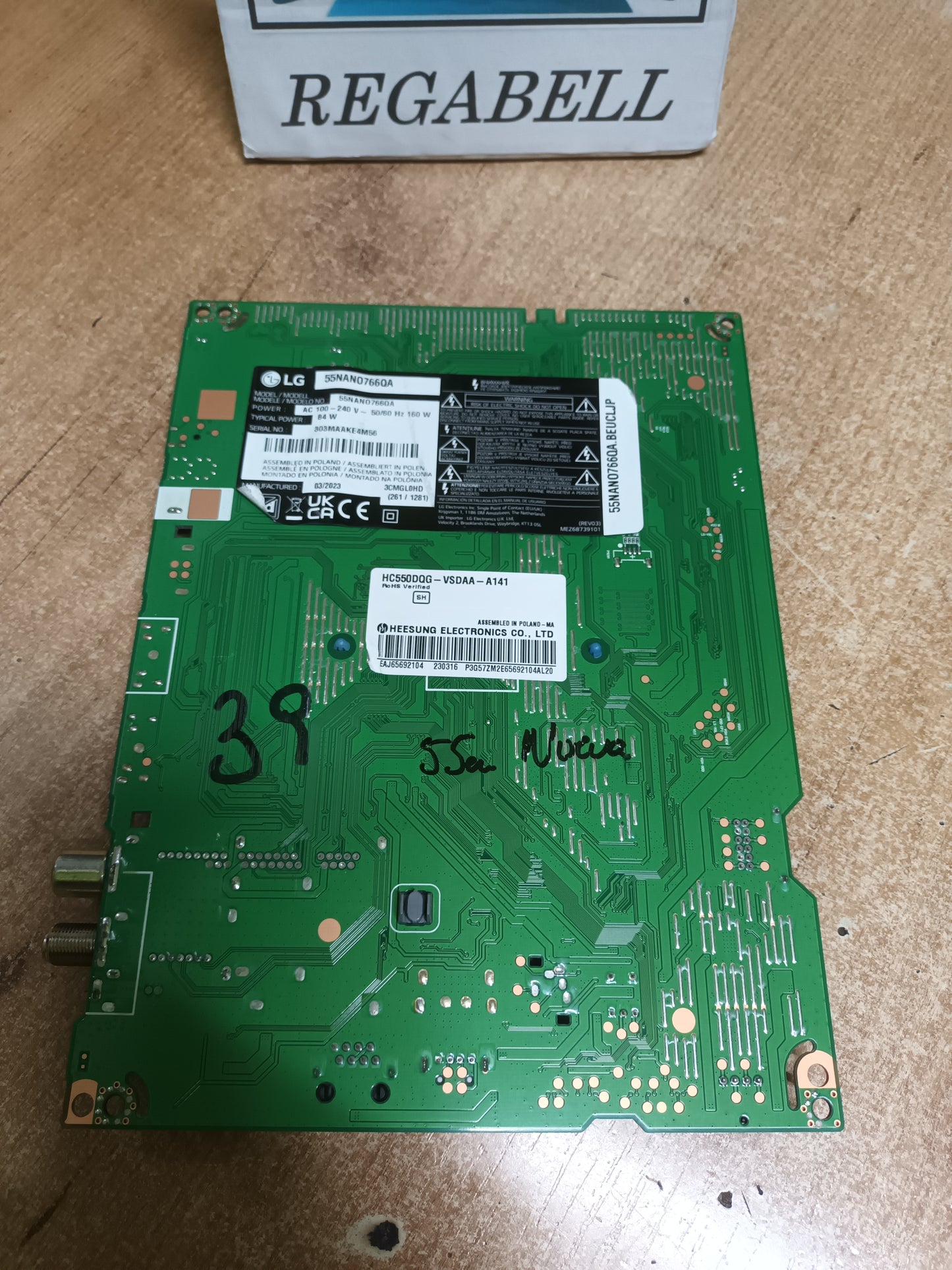 Placa main, EAX69762805(1.0), EBT67250503 de tv LG55NAN0766QA, NUEVA SIN USAR