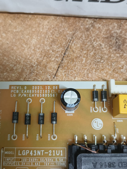 EAX69502103(1.0), (NUEVA SIN USAR), DE TV LG43UR78006LK