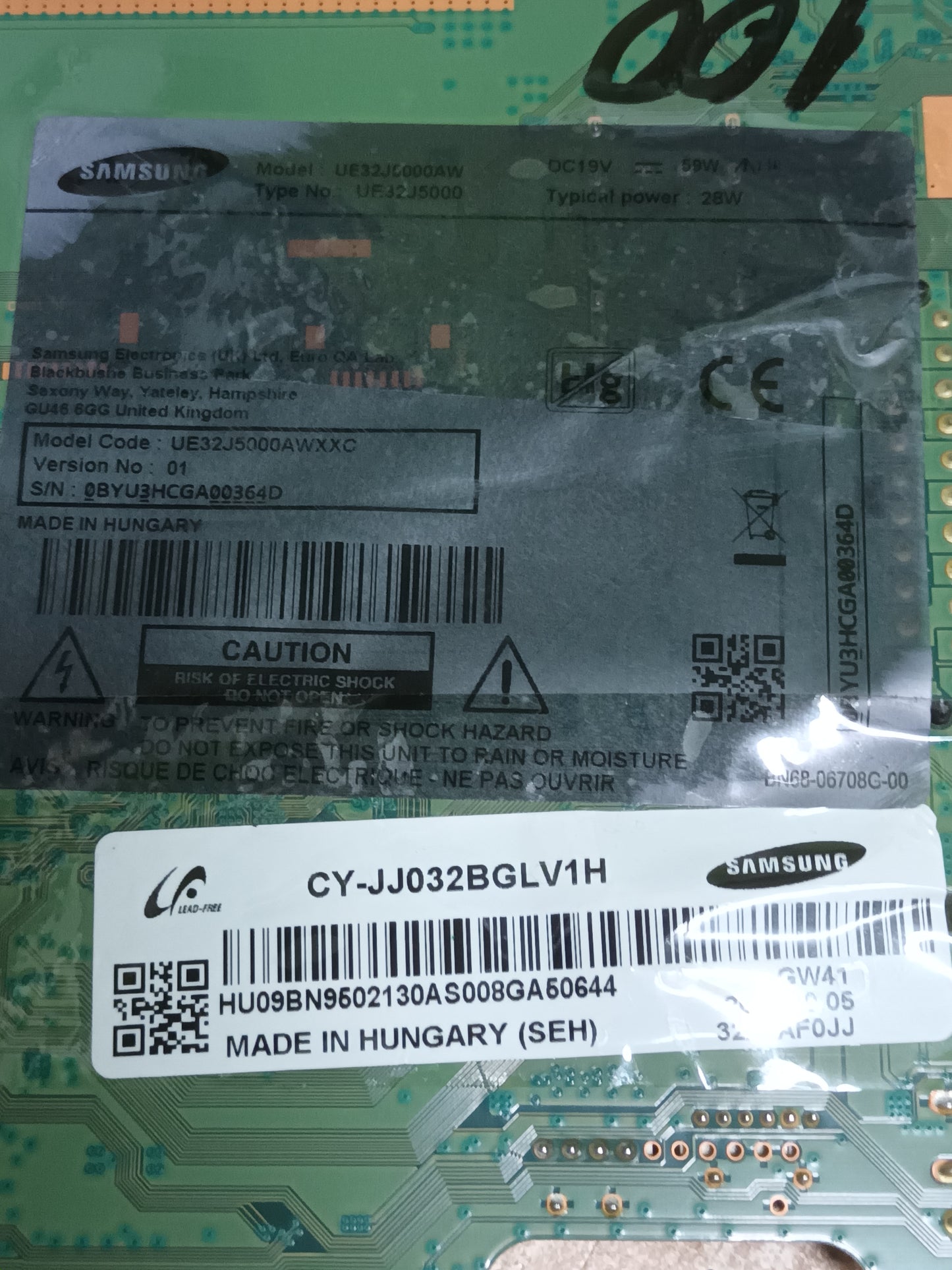 PLACA MAIN, BN41-02358A, BN94-08230B, de TV SAMSUNG UE32J5000AW,