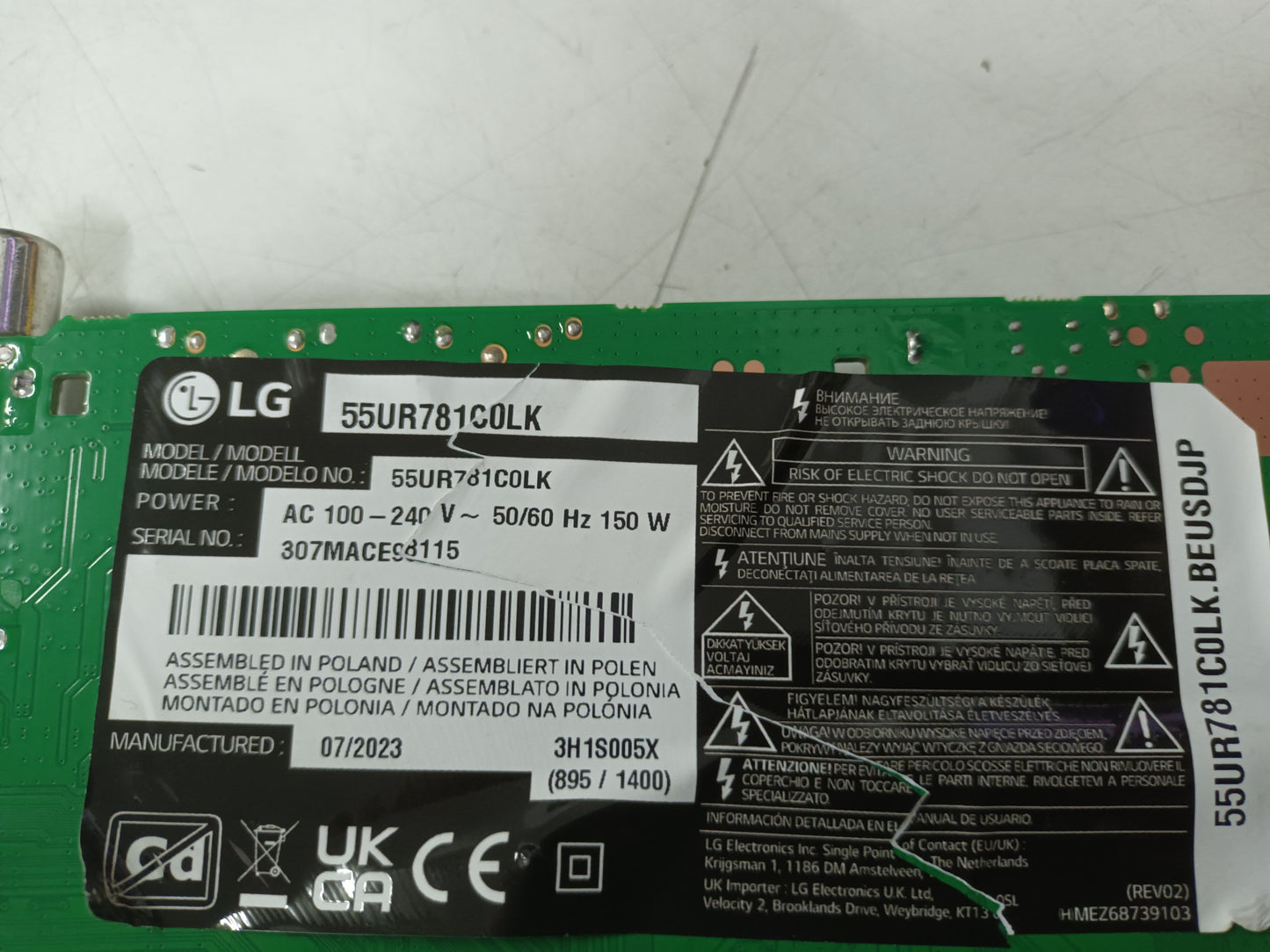 KIT de 8 tiras de led de LG55UR781COLK,