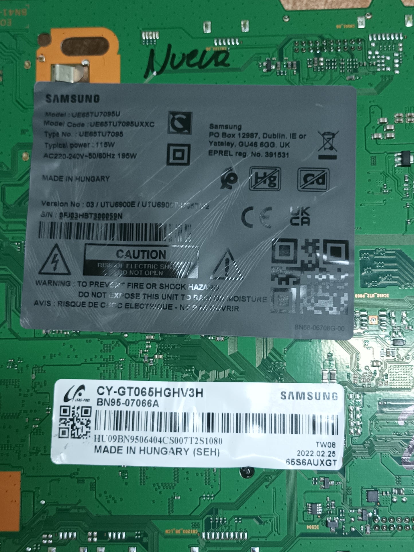 BN94-16627R, de SAMSUNG UE65TU7095U