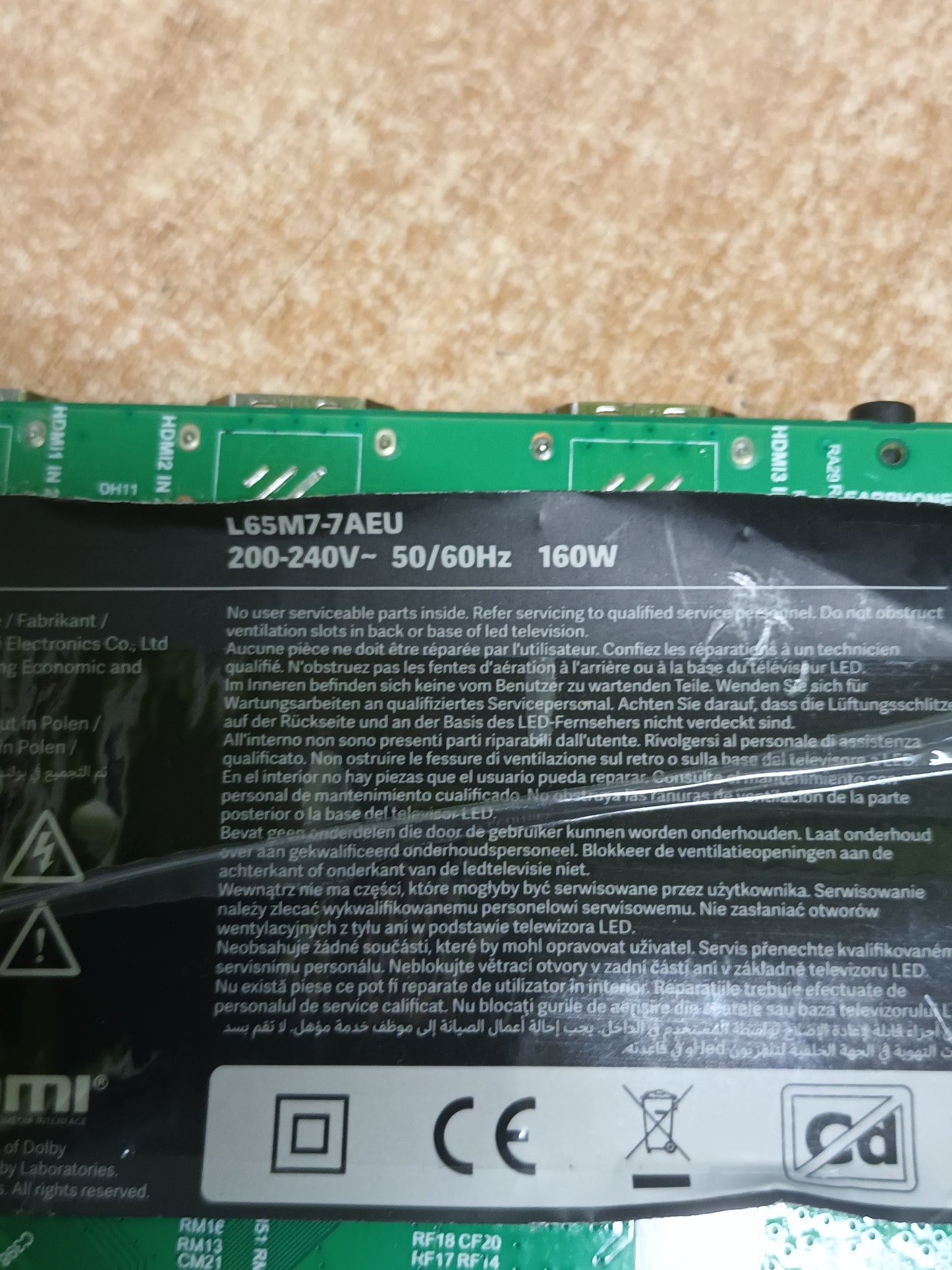 PLACA MAIN, TD.MT9612.795, de TV XIAOMI TV L65M7-7AEU,