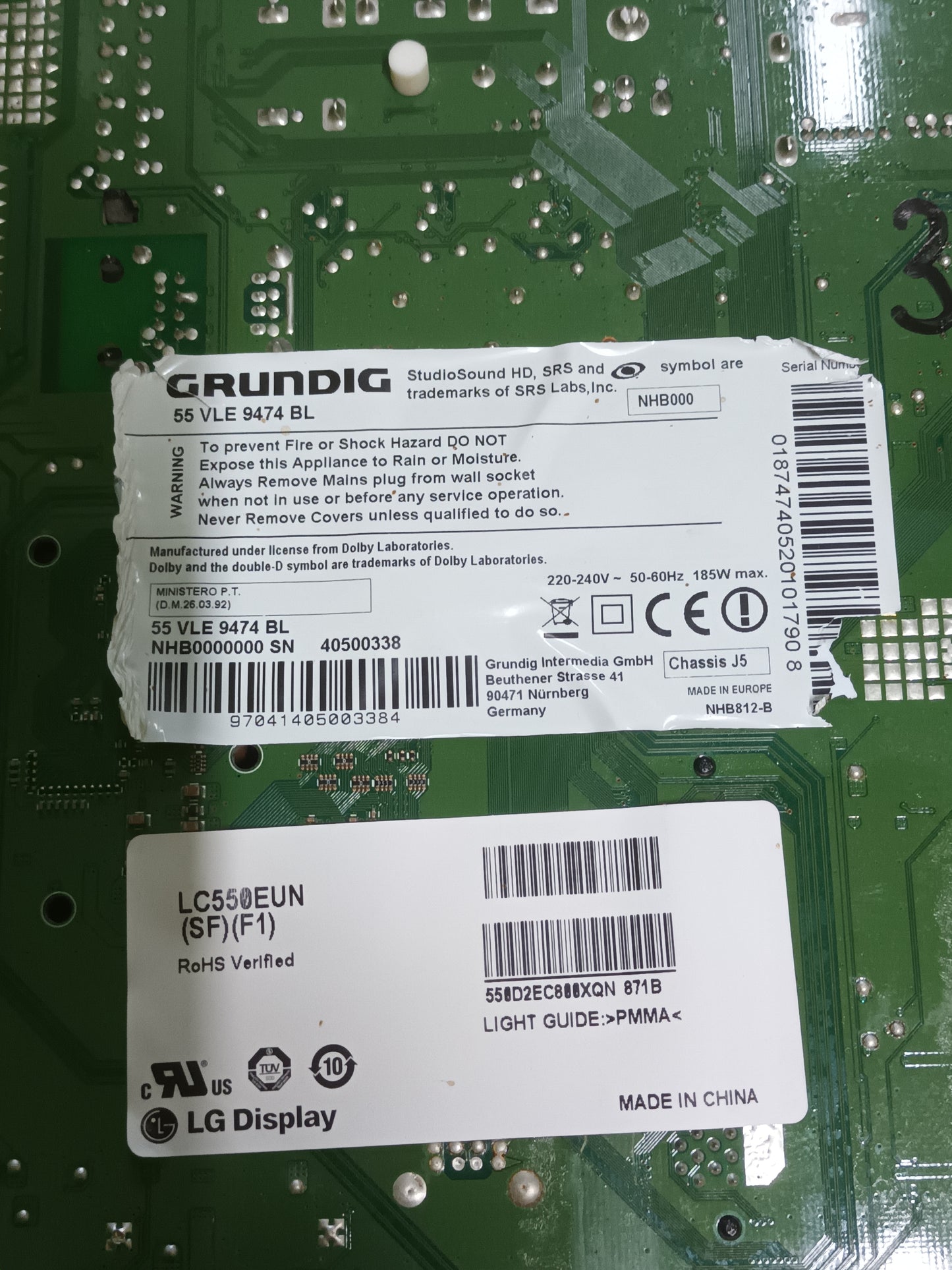 PLACA T-COM, 6870C-0432A, DE TV GRUNDIG 55VLE9474 BL