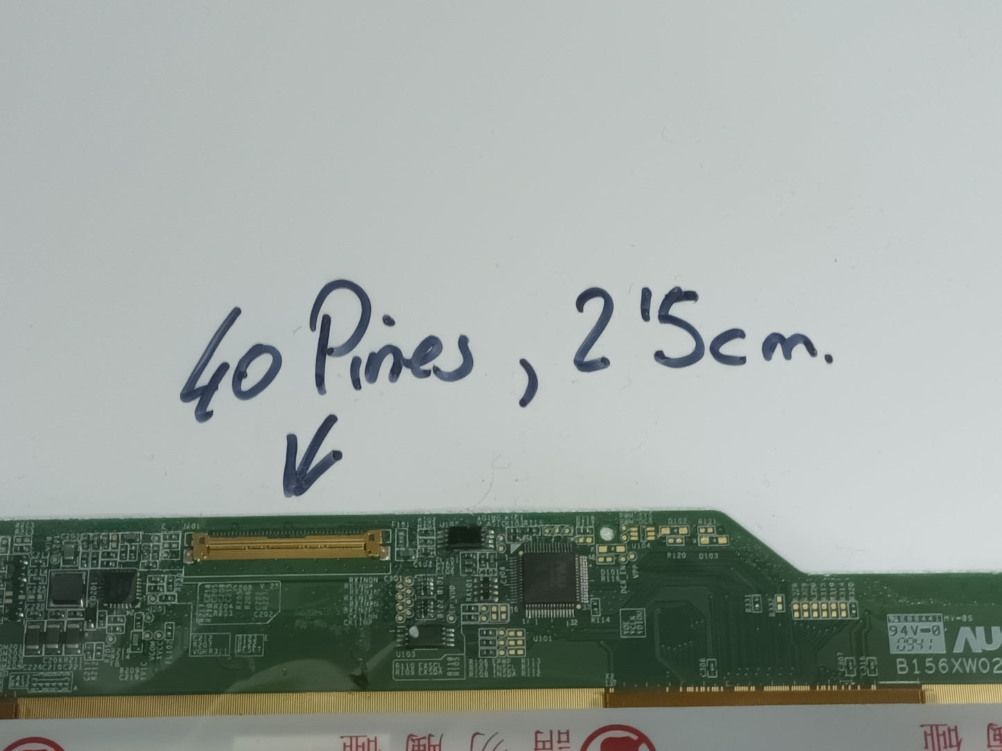 Pantalla B156XW02 V.2, Brillo, 40 PIN