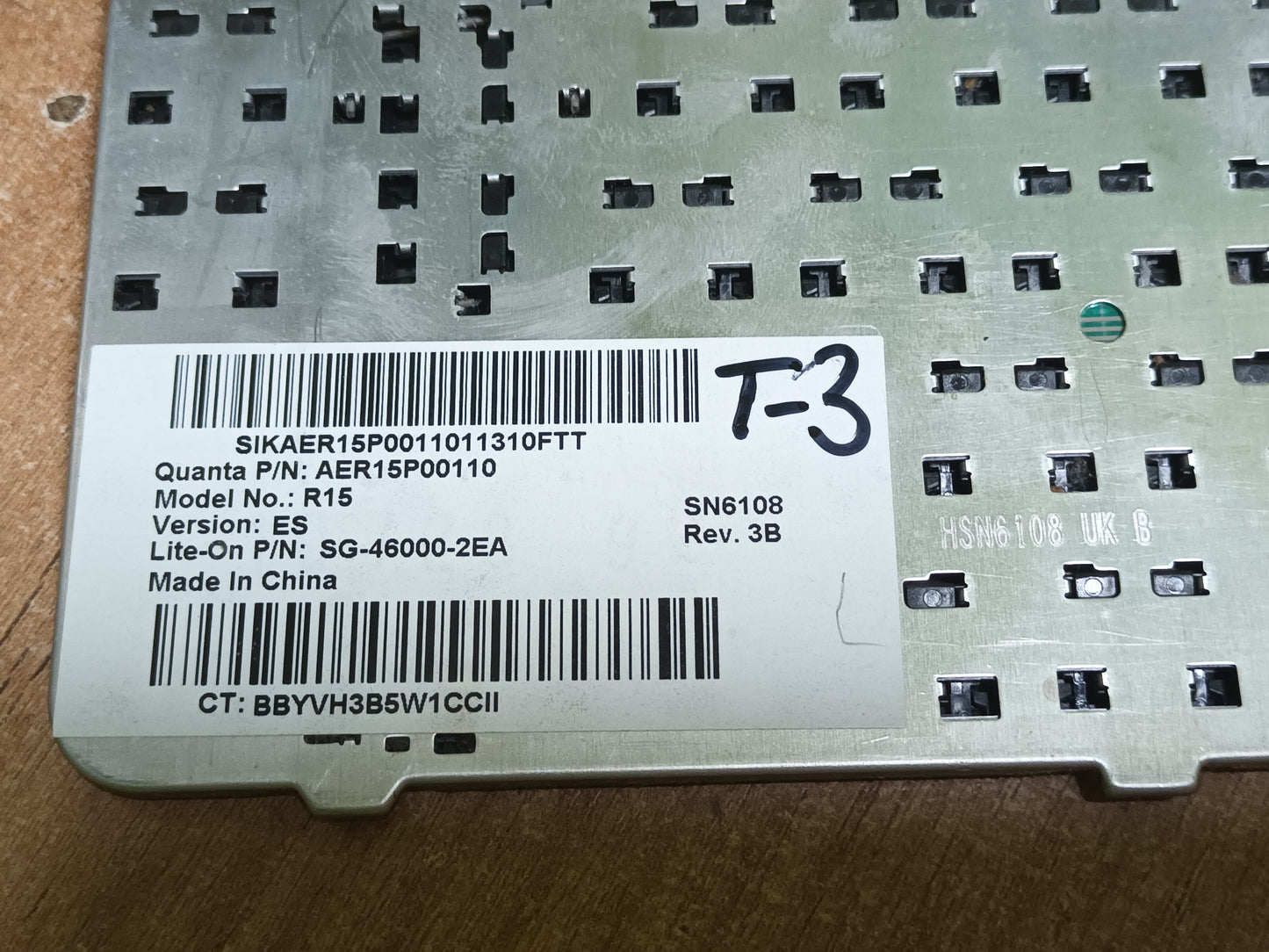 TECLADO HP SERIE G4 Y G6 MODELO: AER15P00110, 