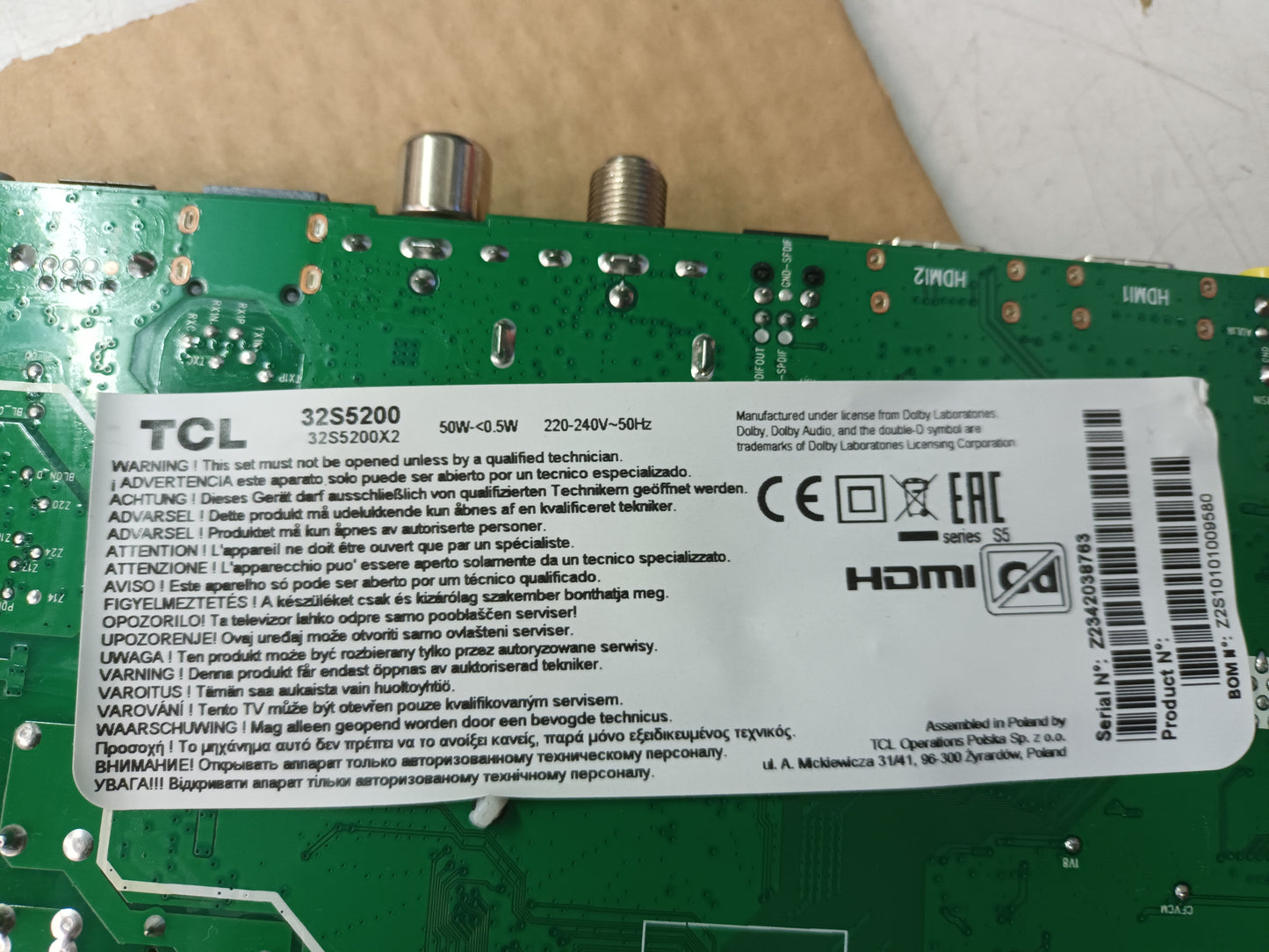 KIT 1 tira de retroiluminación de TCL32S5200