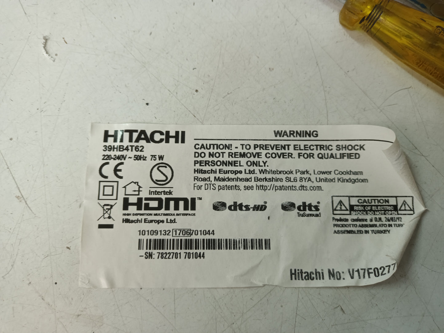 PEANA PARA TV HITACHI 39HB4T62, (ref.50)