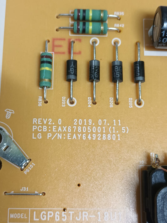 EAX67805001(1.5), NUEVA SIN USAR, de tv LG65UN711C0ZB,